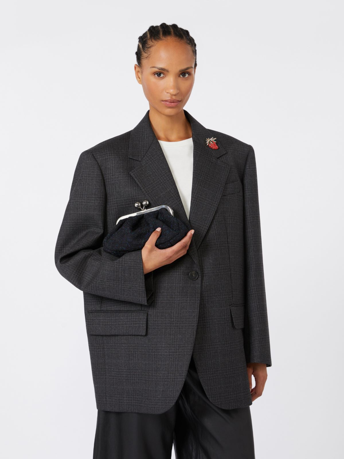 Small wool bouclé Pasticcino Bag - BLACK - Weekend - 8