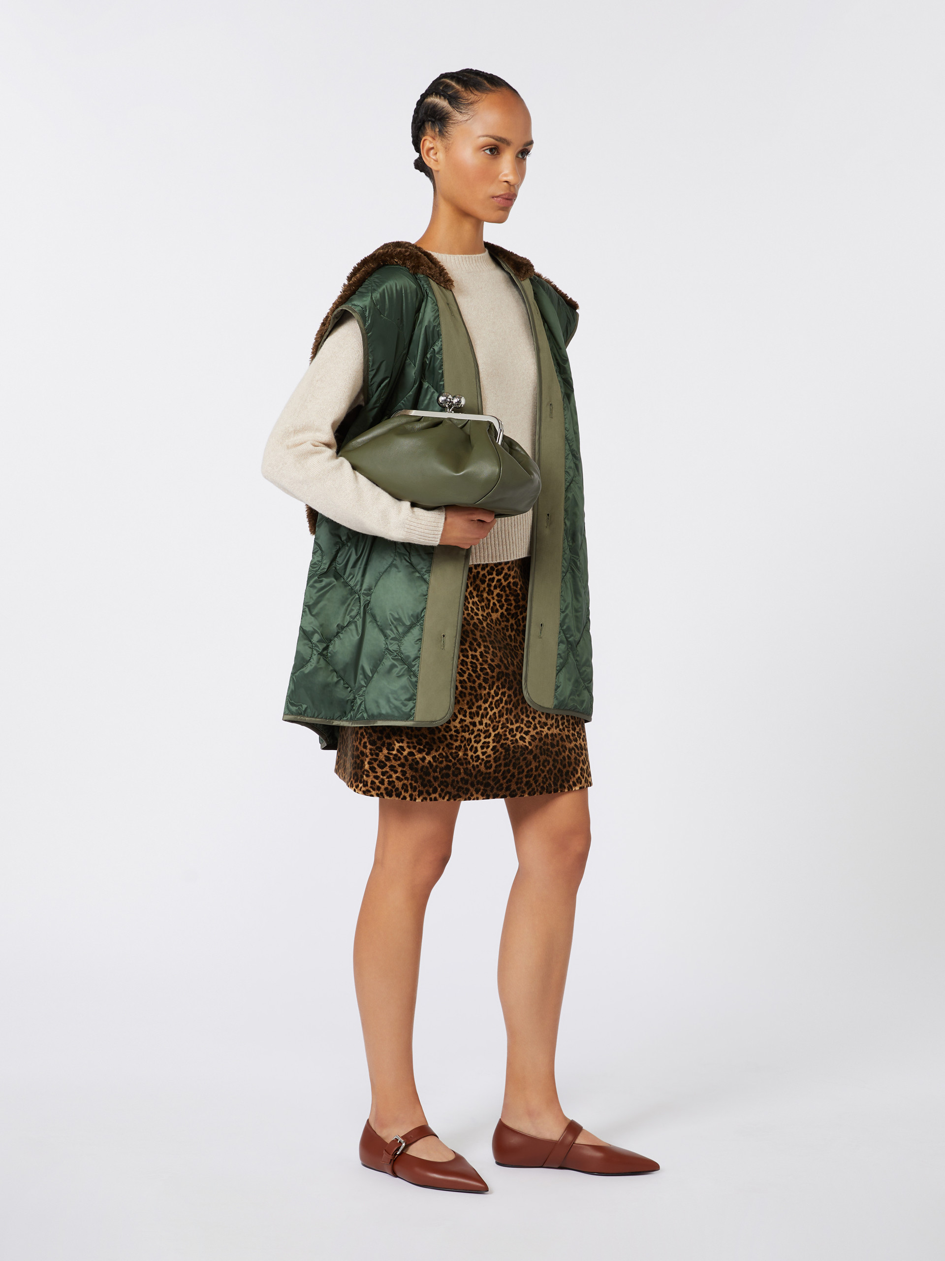 Medium sheepskin Pasticcino Bag - DARK GREEN - Weekend Max Mara - 7