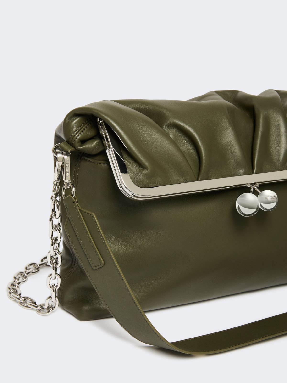 Shiny Nappa leather envelope Pasticcino Bag - DARK GREEN - Weekend - 4