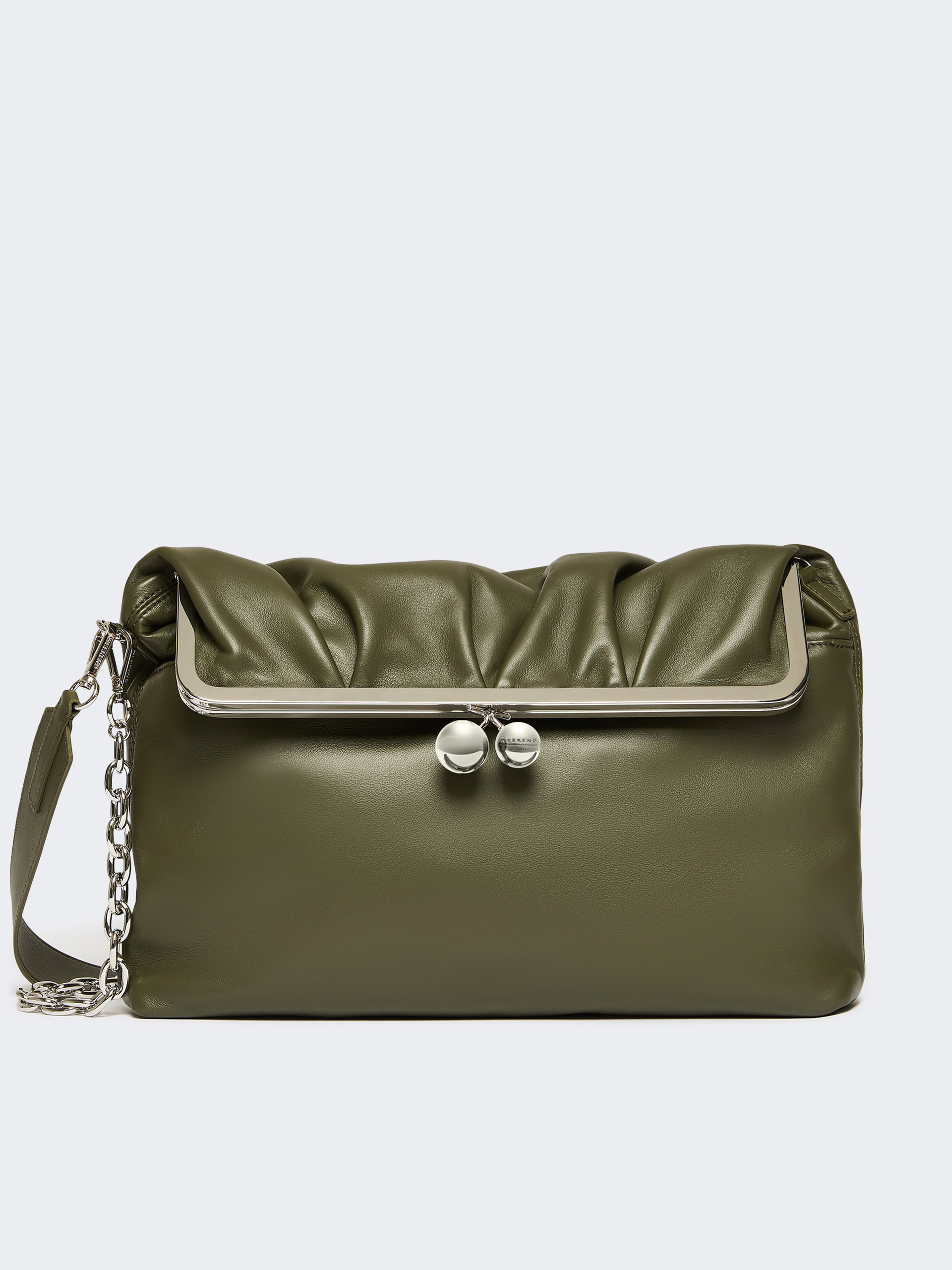 Shiny Nappa leather envelope Pasticcino Bag, dark green | Weekend