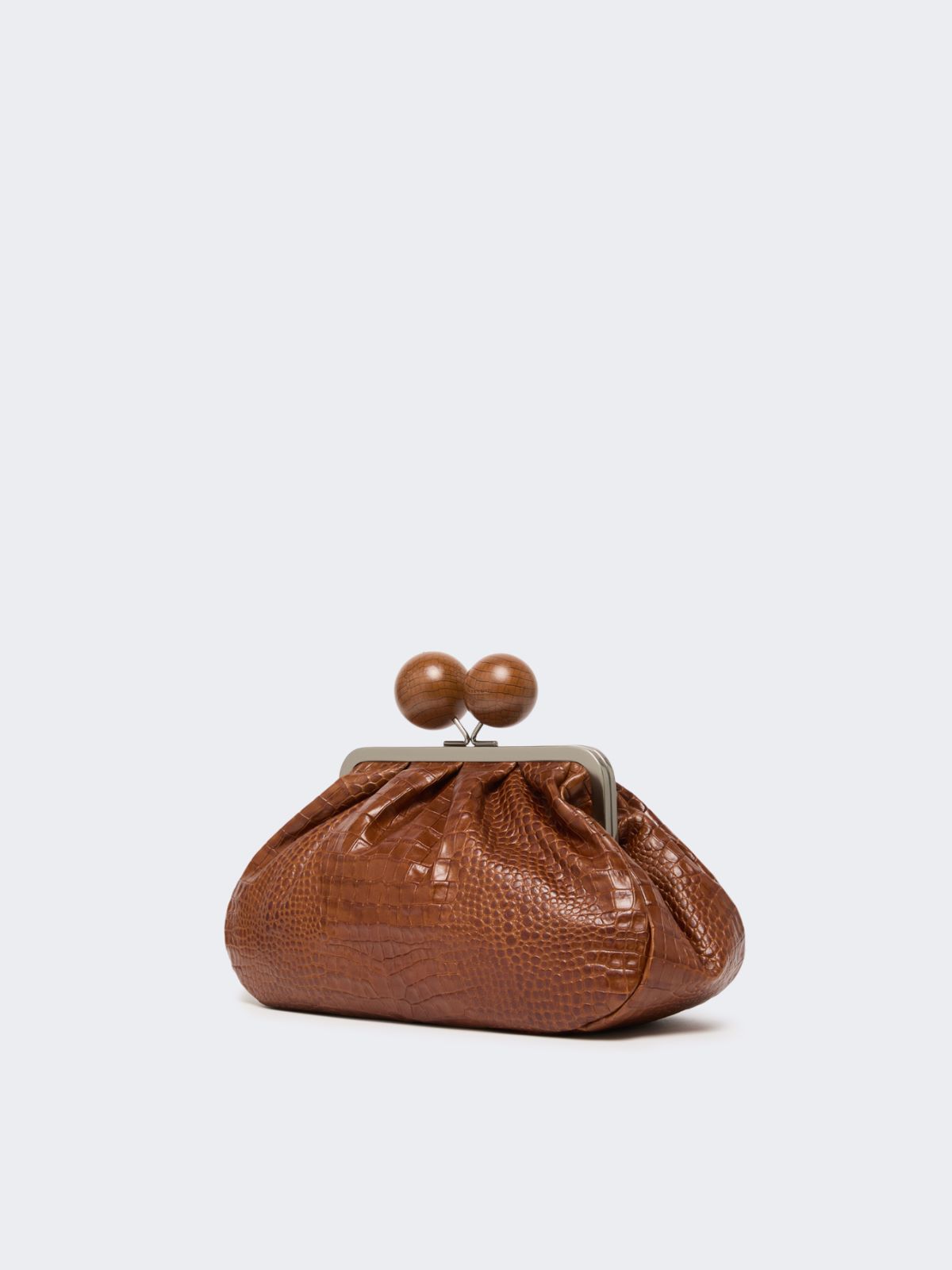 Medium crocodile-print leather Pasticcino Bag - RED BROWN - Weekend - 2