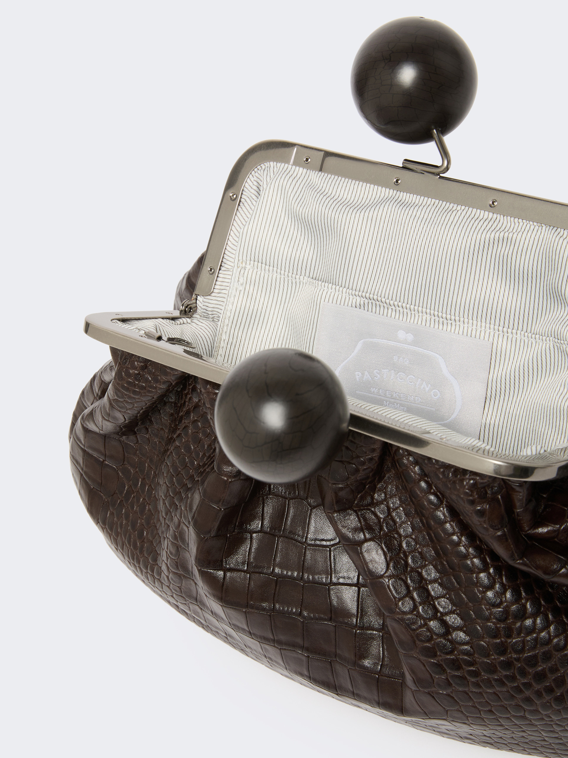Pasticcino Bag medium in pelle con stampa cocco - MARRONE SCURO - Weekend Max Mara - 6