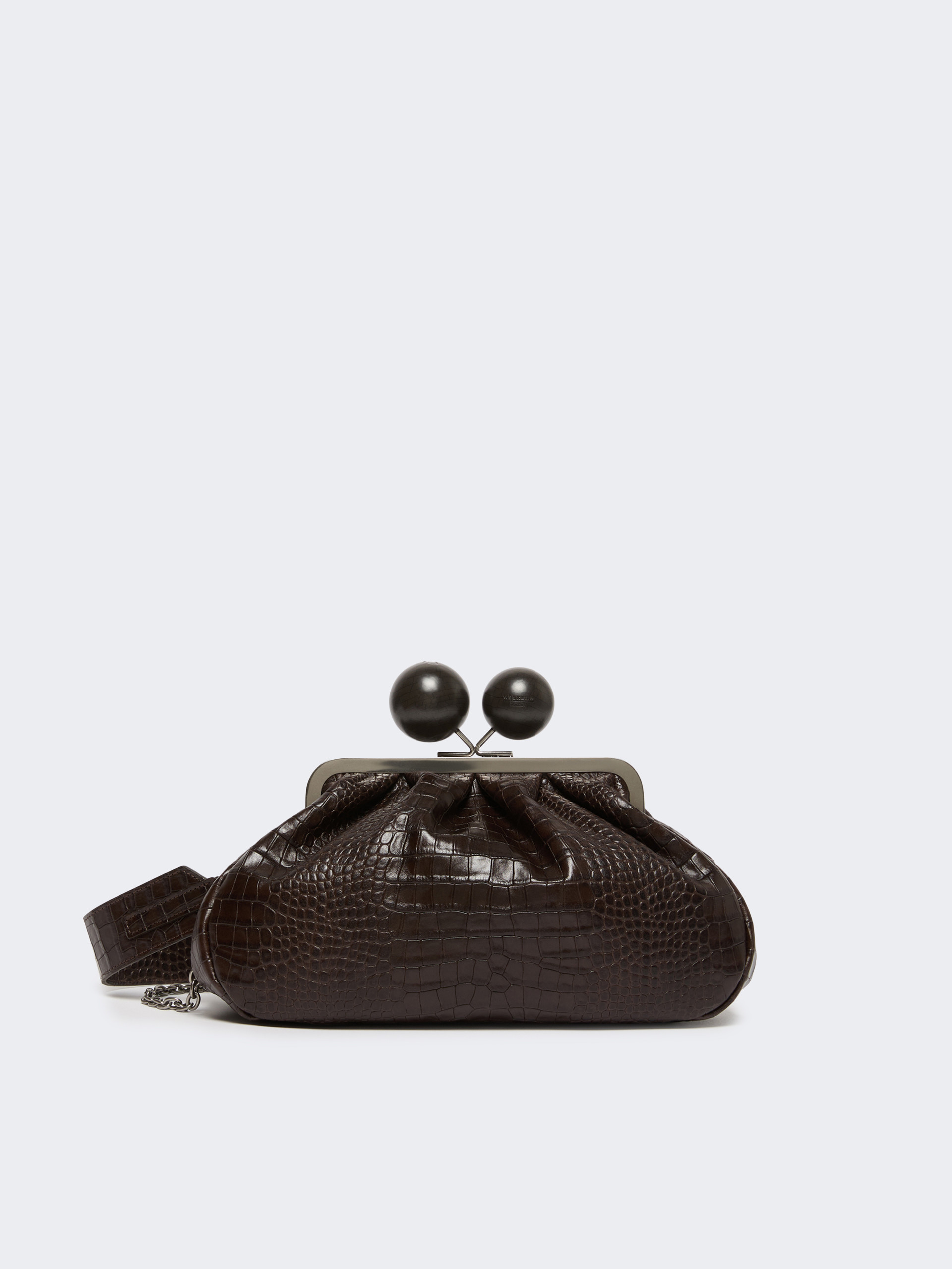 Pasticcino Bag medium in pelle con stampa cocco - MARRONE SCURO - Weekend Max Mara