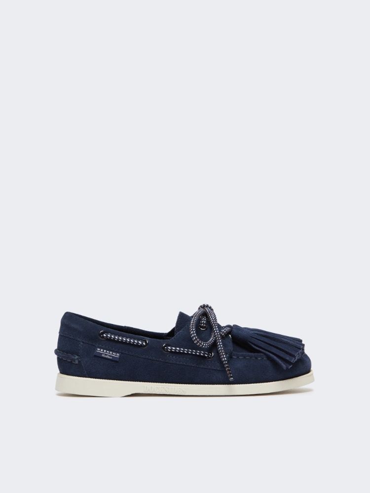 Split leather boat moccasins - CORNFLOWER BLUE - Weekend - 2