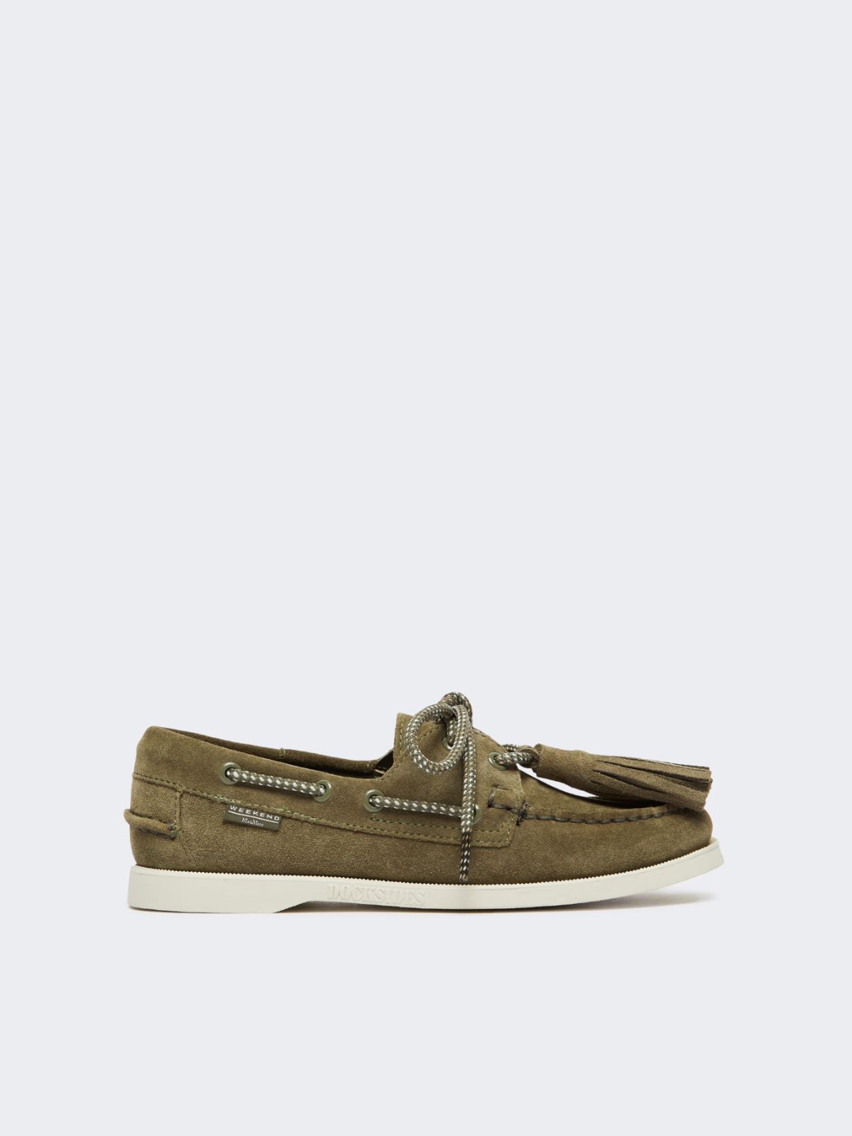 Split leather boat moccasins - KAKI - Weekend