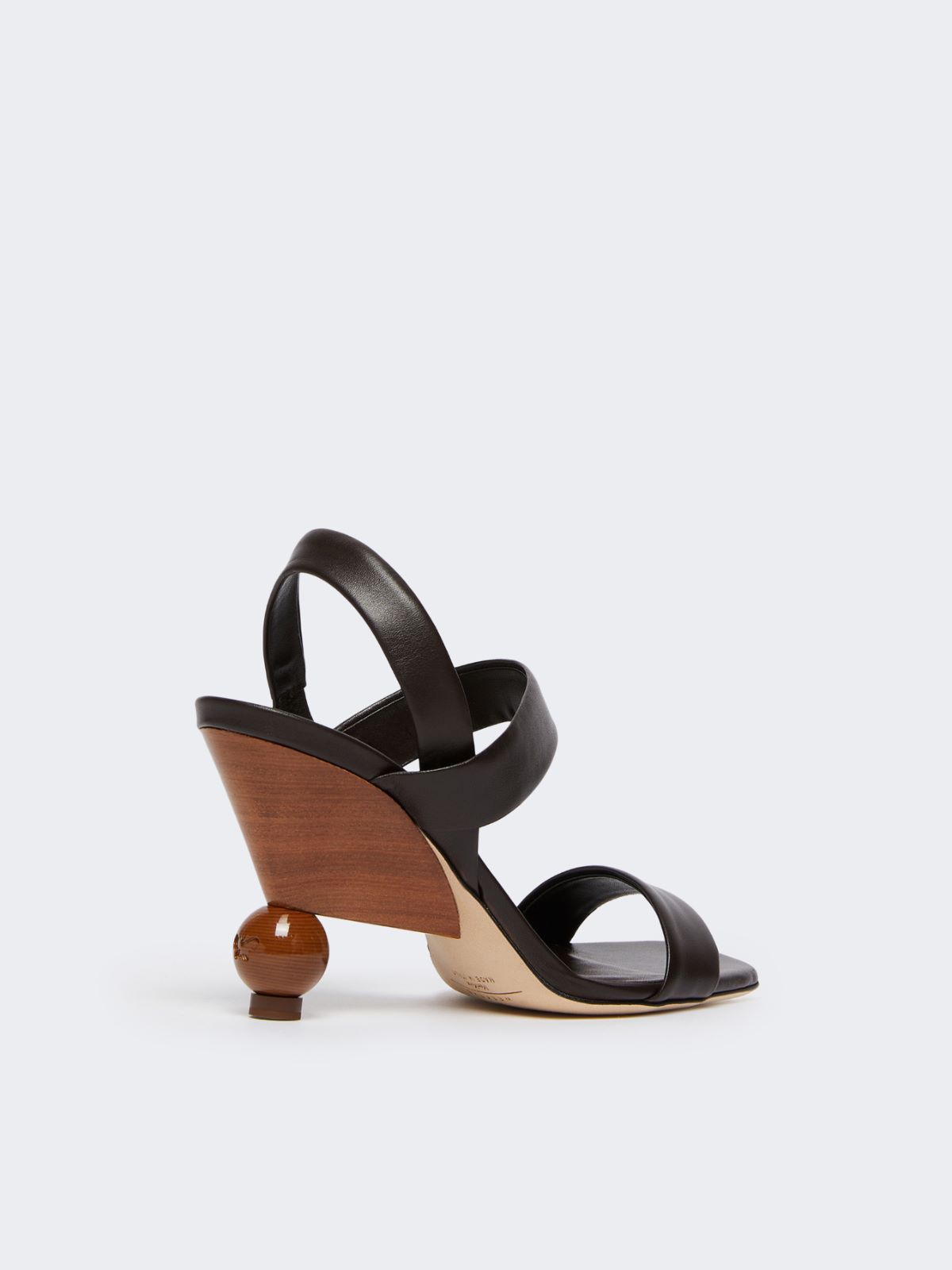 Leather slingback sandals - DARK BROWN - Weekend - 3