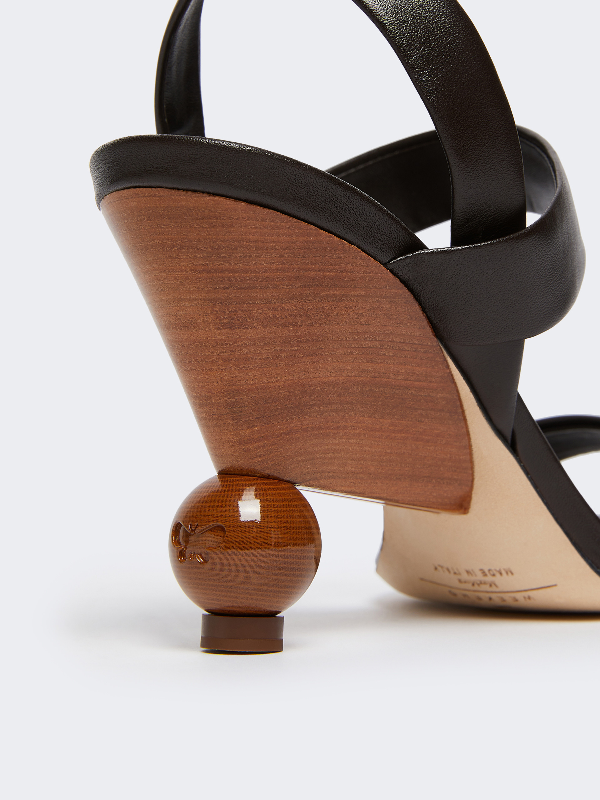 Leather slingback sandals - DARK BROWN - Weekend Max Mara - 5
