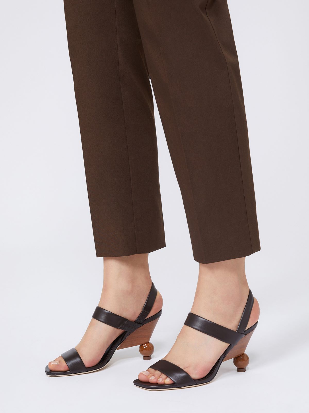 Leather slingback sandals - DARK BROWN - Weekend - 7