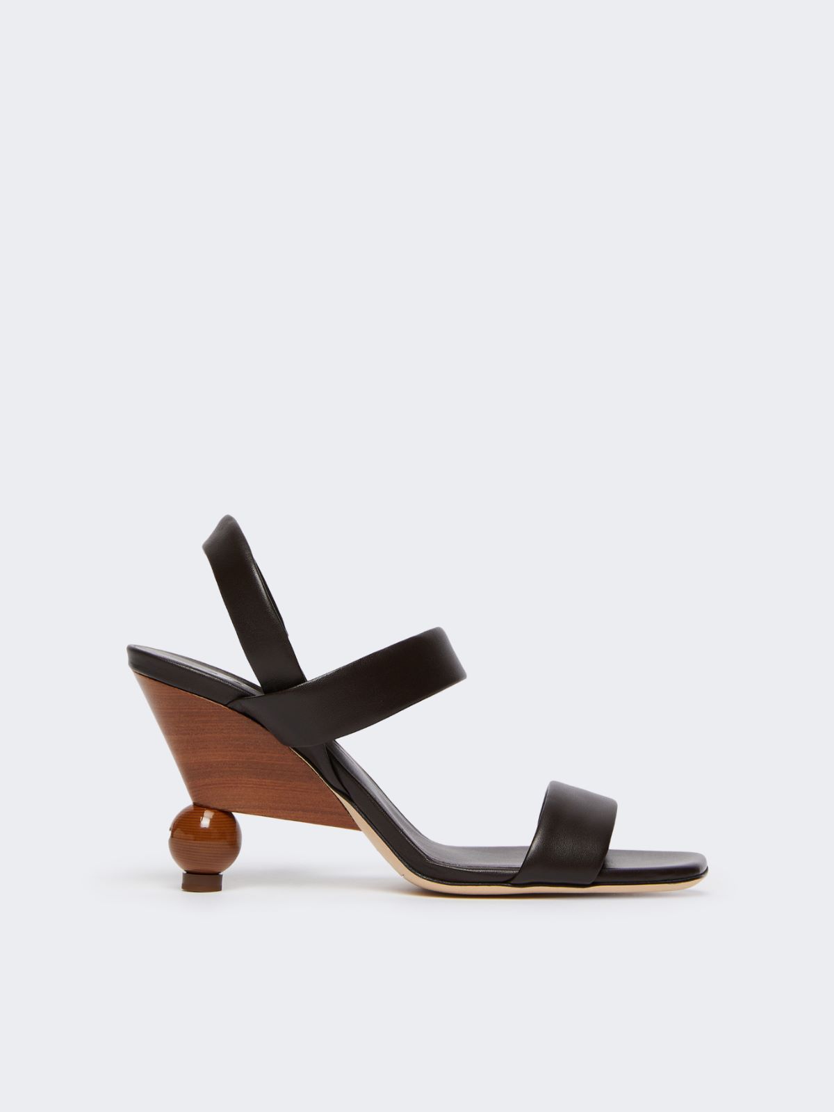 Leather slingback sandals - DARK BROWN - Weekend