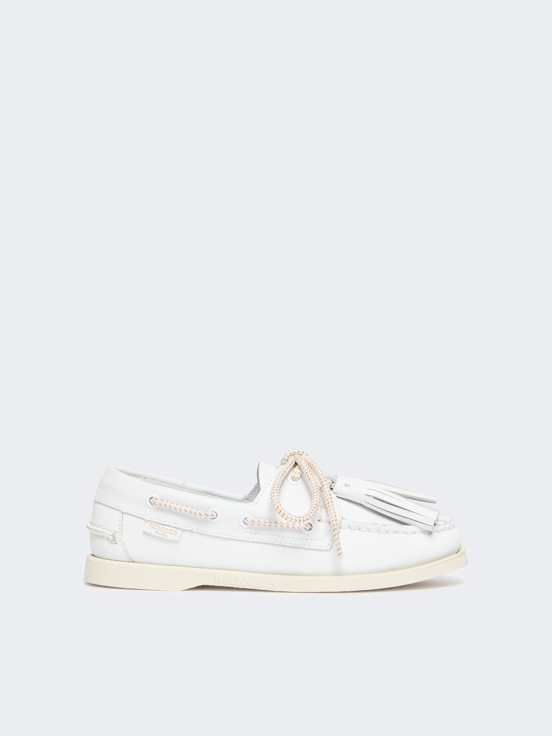 Leather boat moccasins - WHITE - Weekend Max Mara
