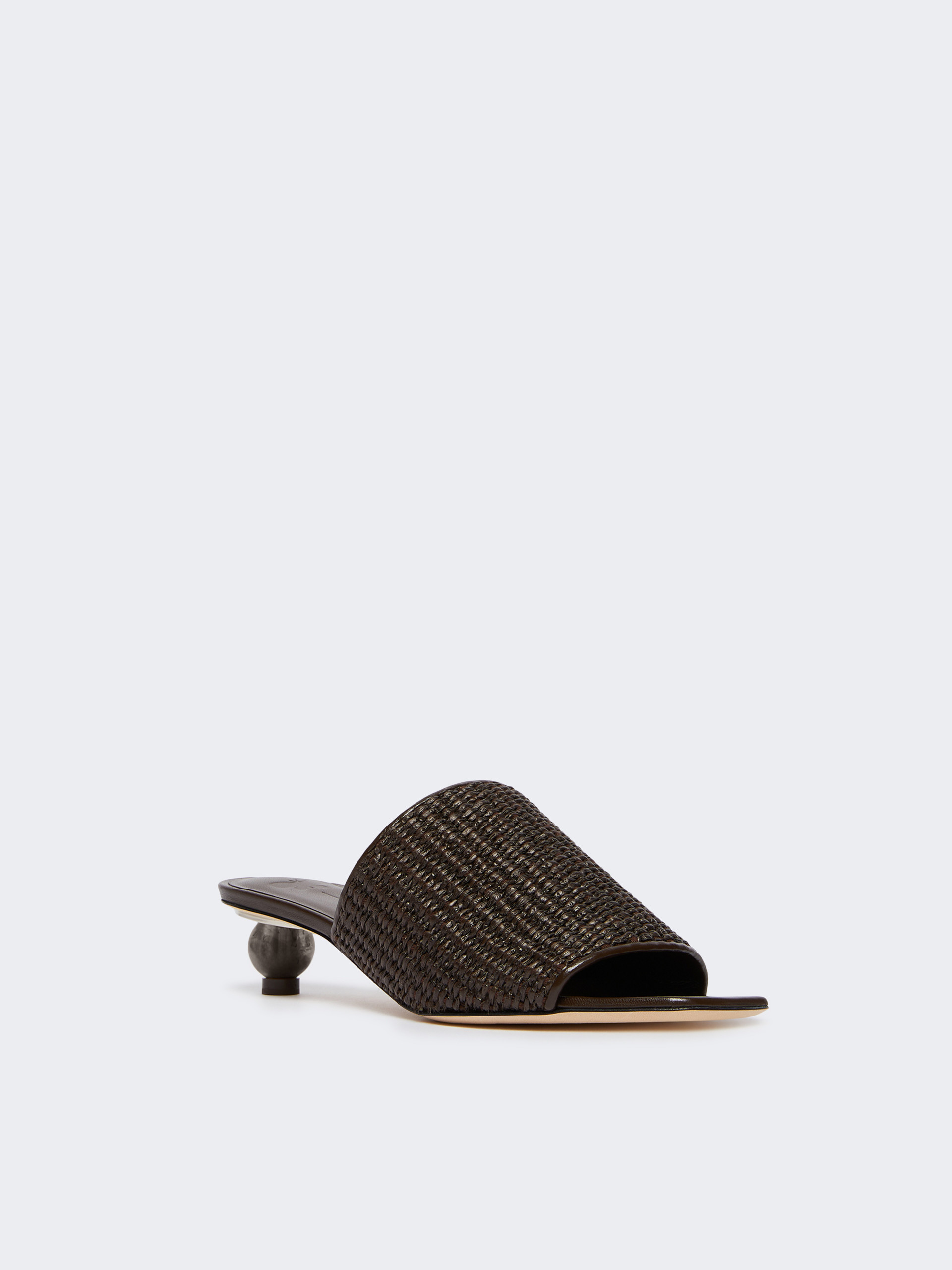 Raffia-effect mules - DARK BROWN - Weekend Max Mara - 2