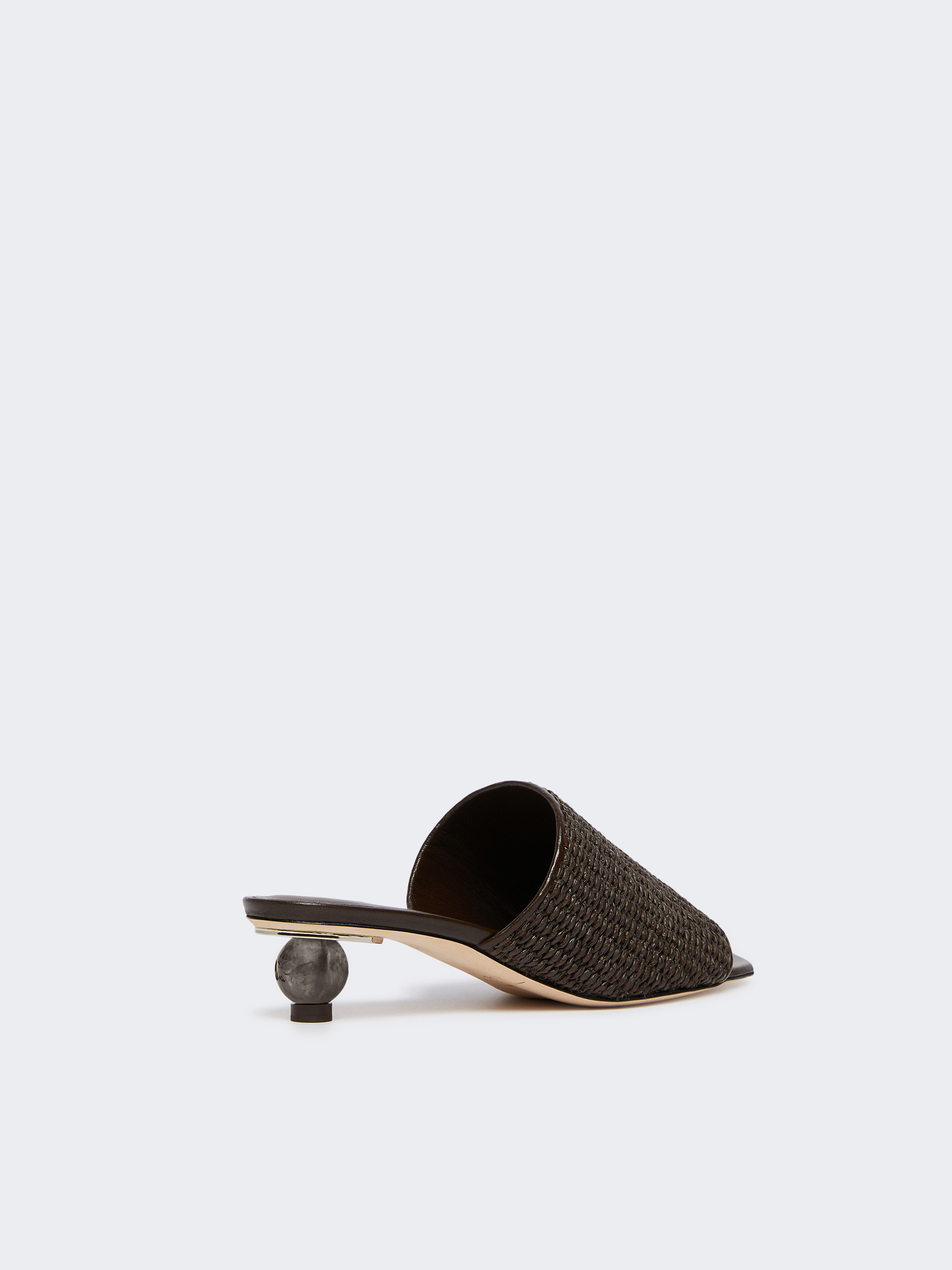 Raffia-effect mules - DARK BROWN - Weekend Max Mara - 3