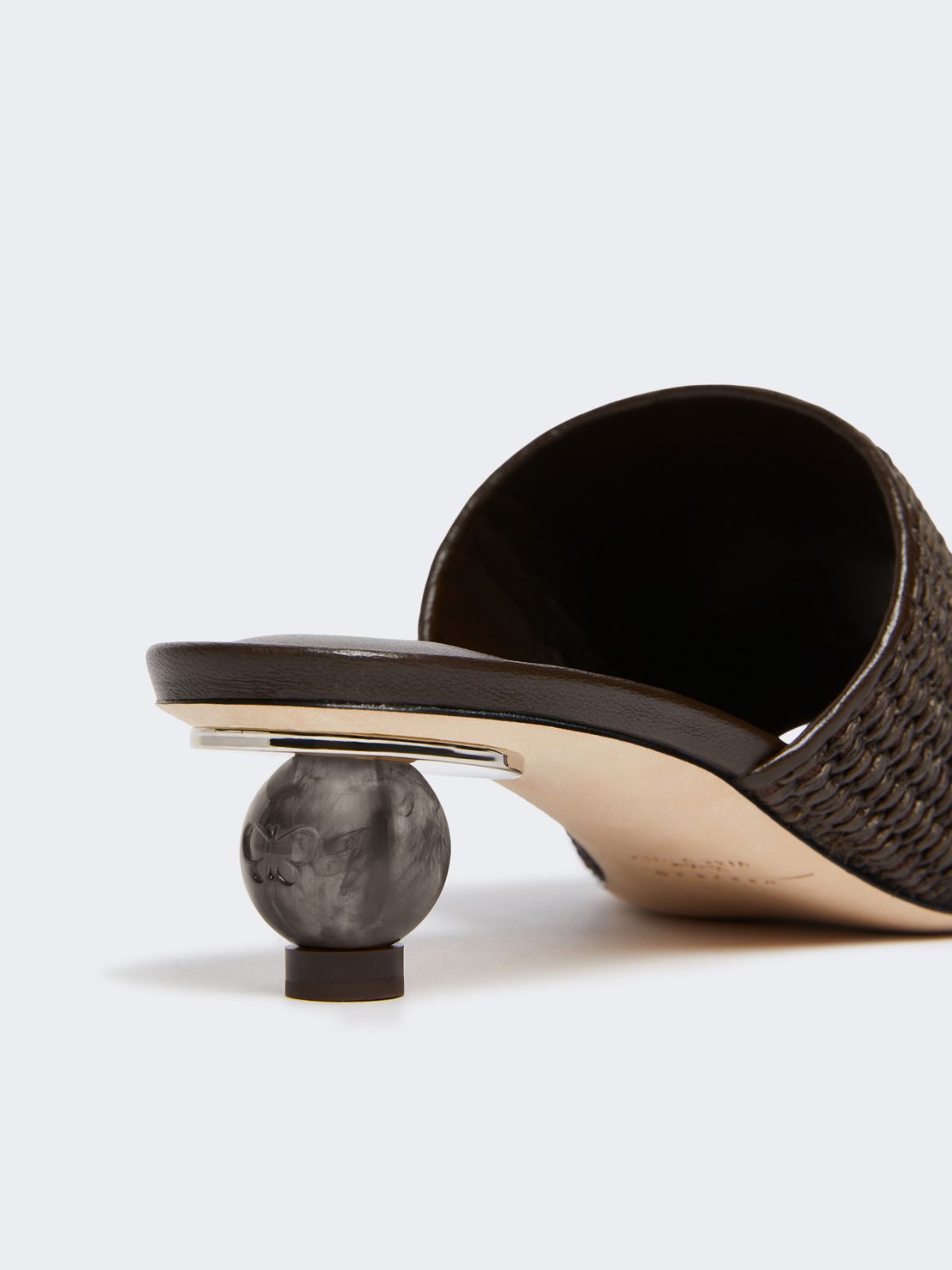 Raffia-effect mules - DARK BROWN - Weekend - 5