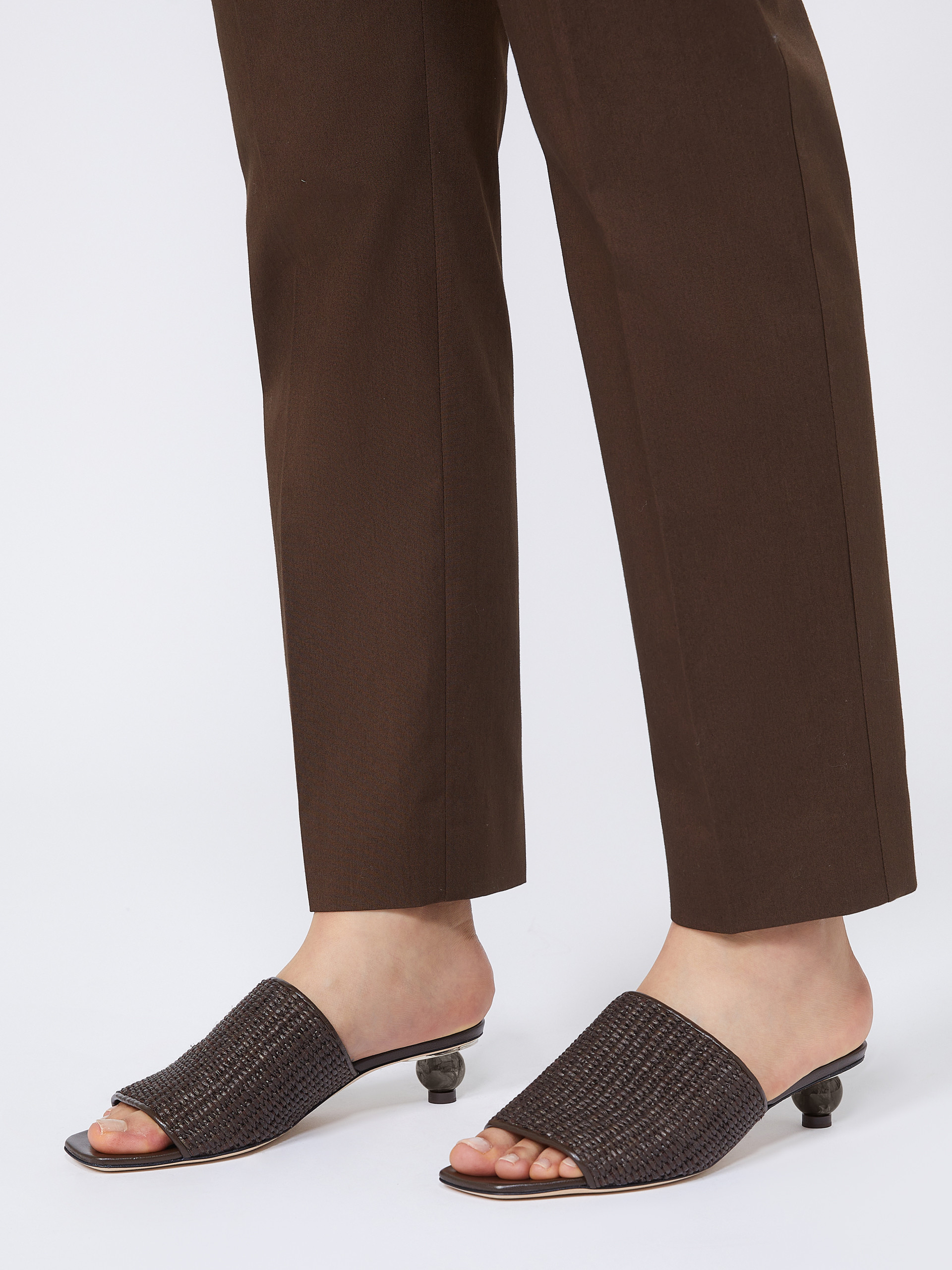 Raffia-effect mules - DARK BROWN - Weekend Max Mara - 7
