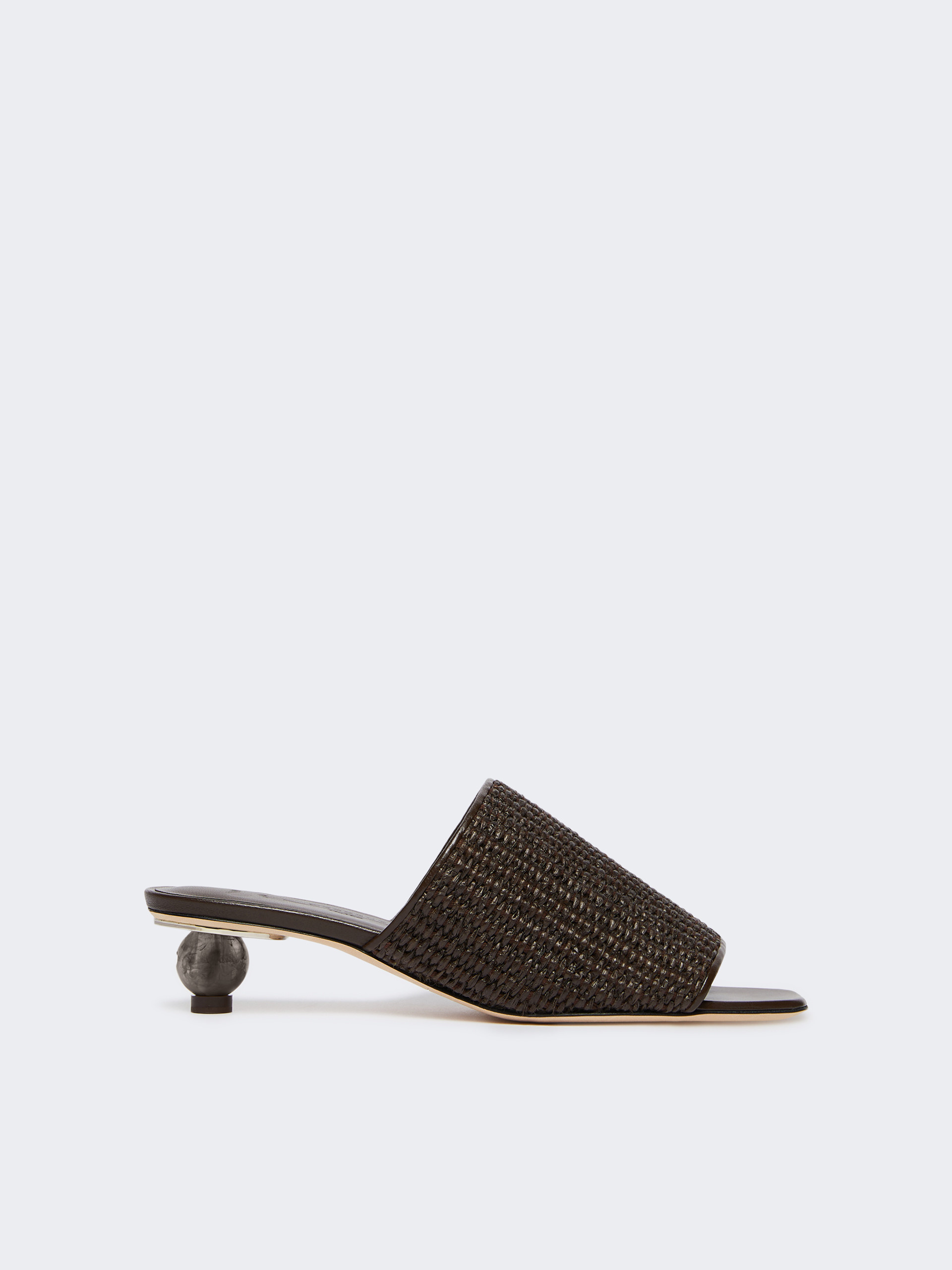 Raffia-effect mules - DARK BROWN - Weekend Max Mara