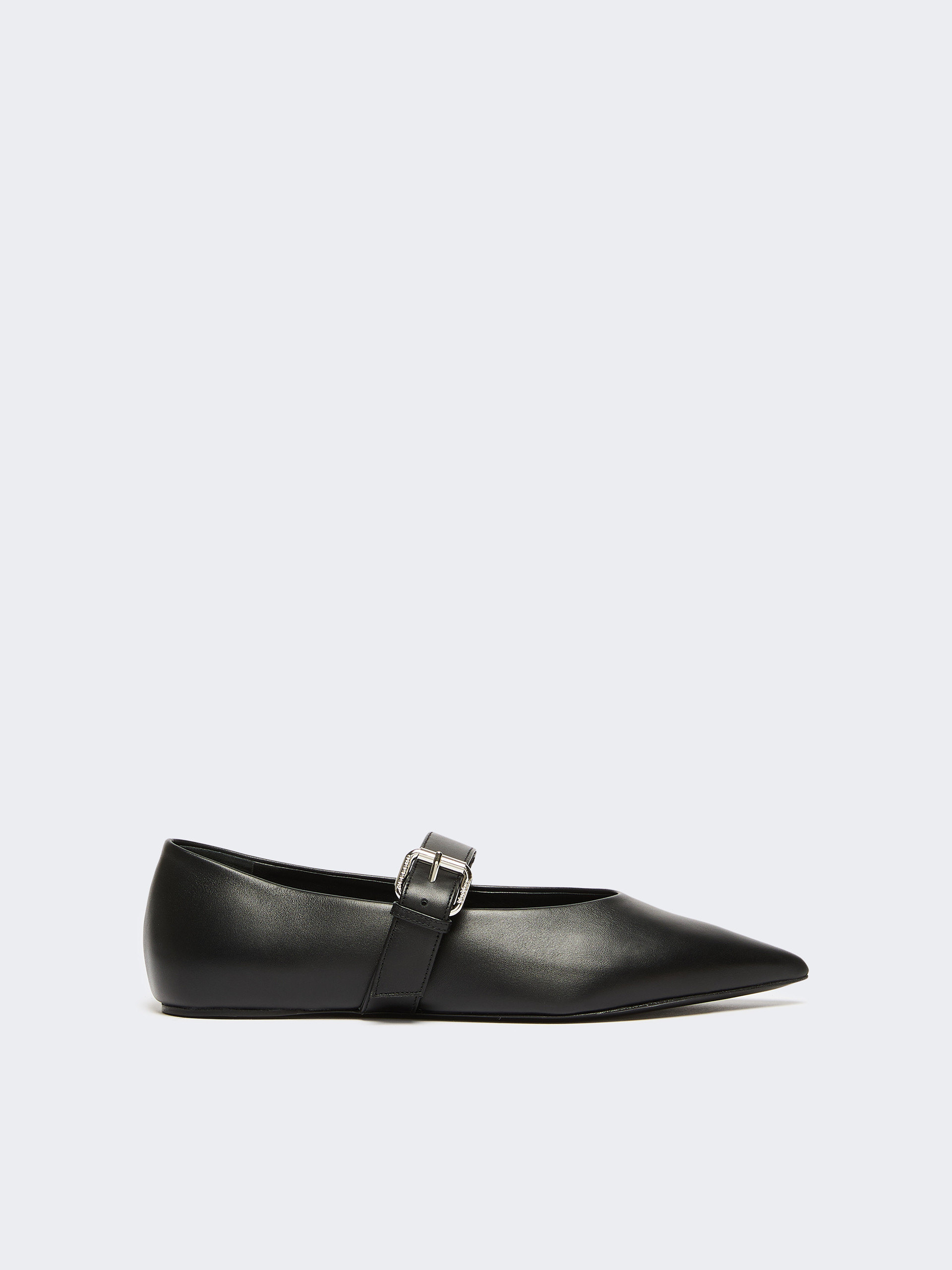 Leather pointed-toe ballet flats - BLACK - Weekend Max Mara
