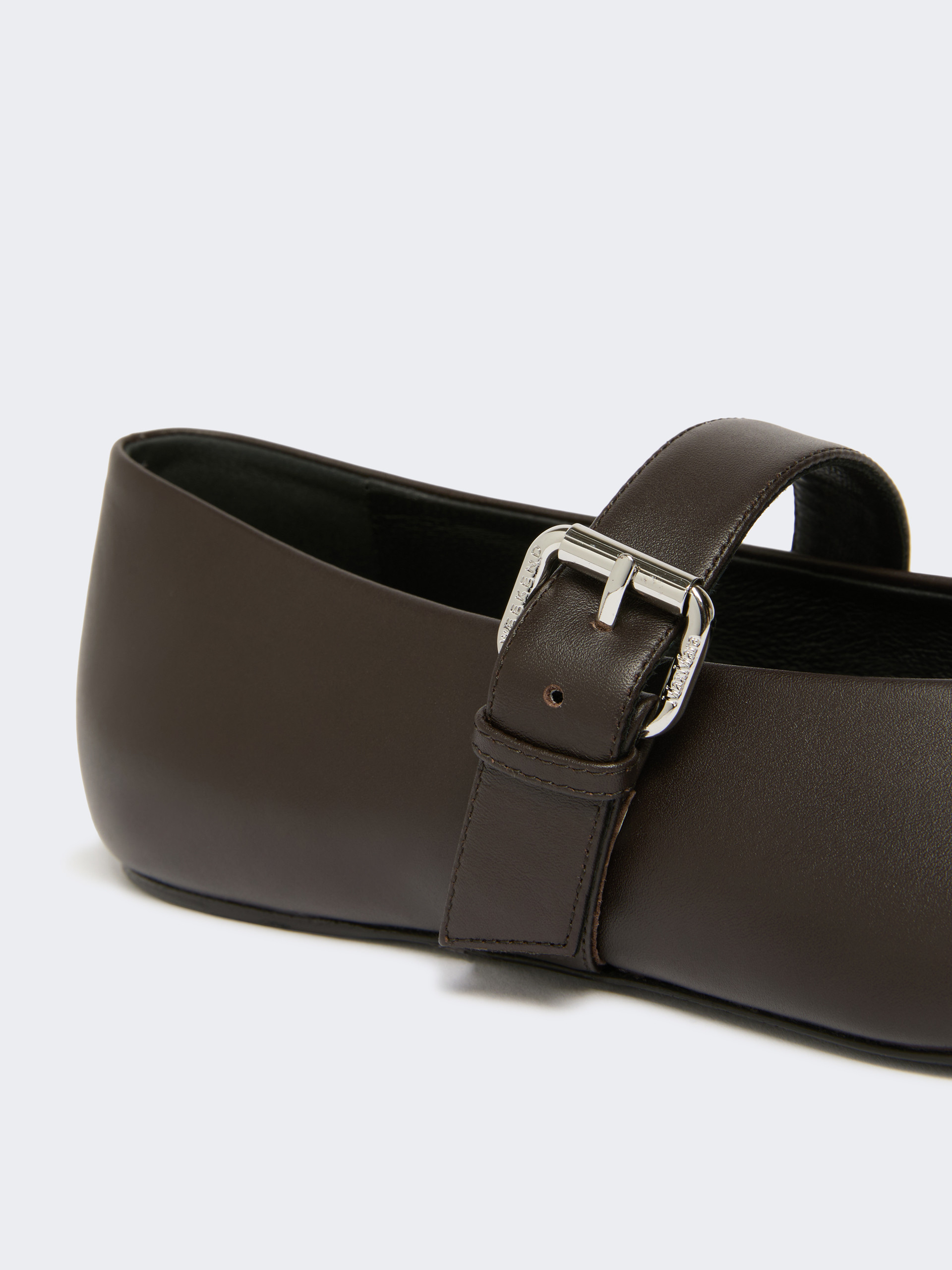 Leather pointed-toe ballet flats - DARK BROWN - Weekend Max Mara - 5