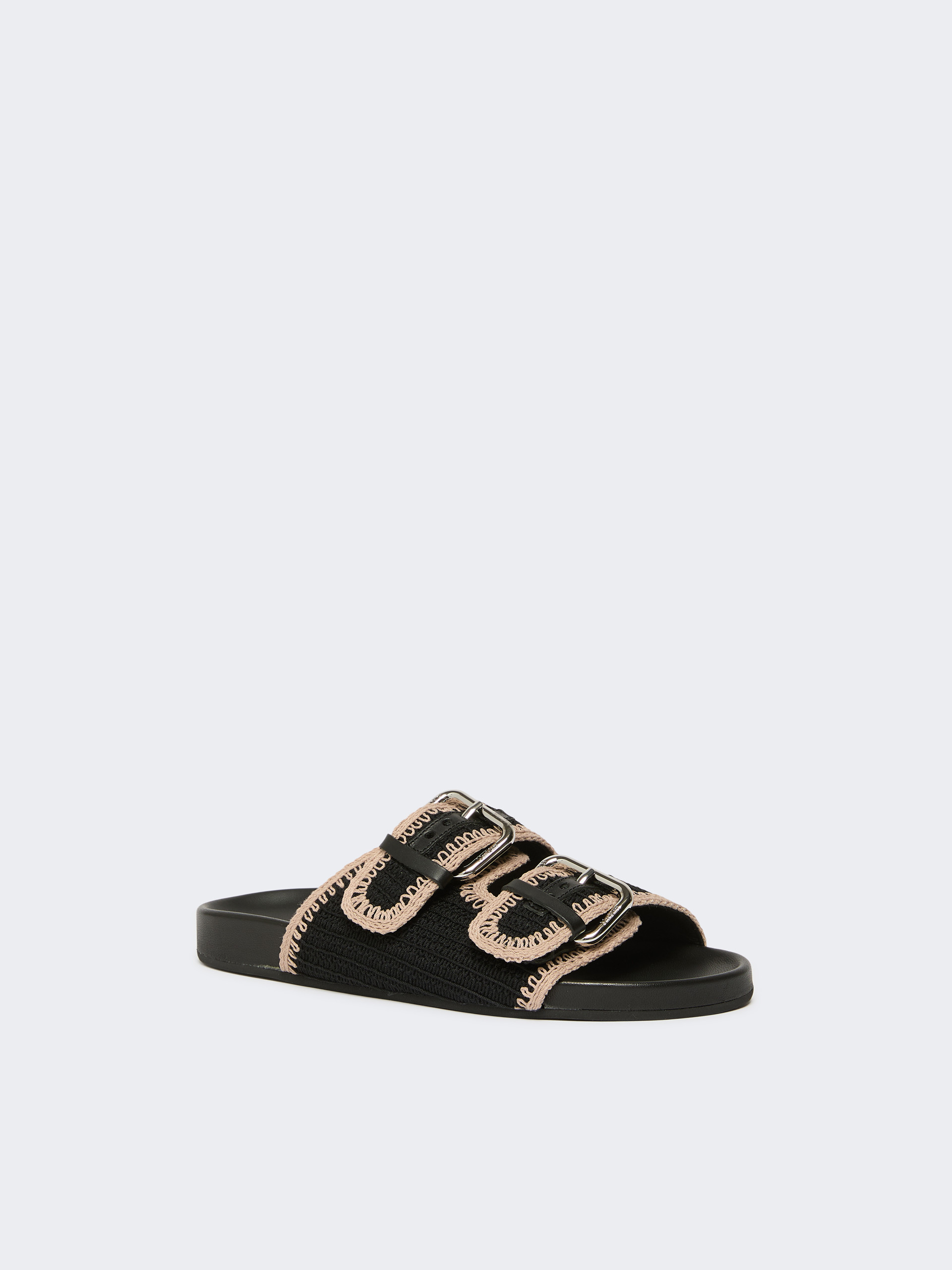 Crochet cotton footbed sandal - BLACK - Weekend Max Mara - 2