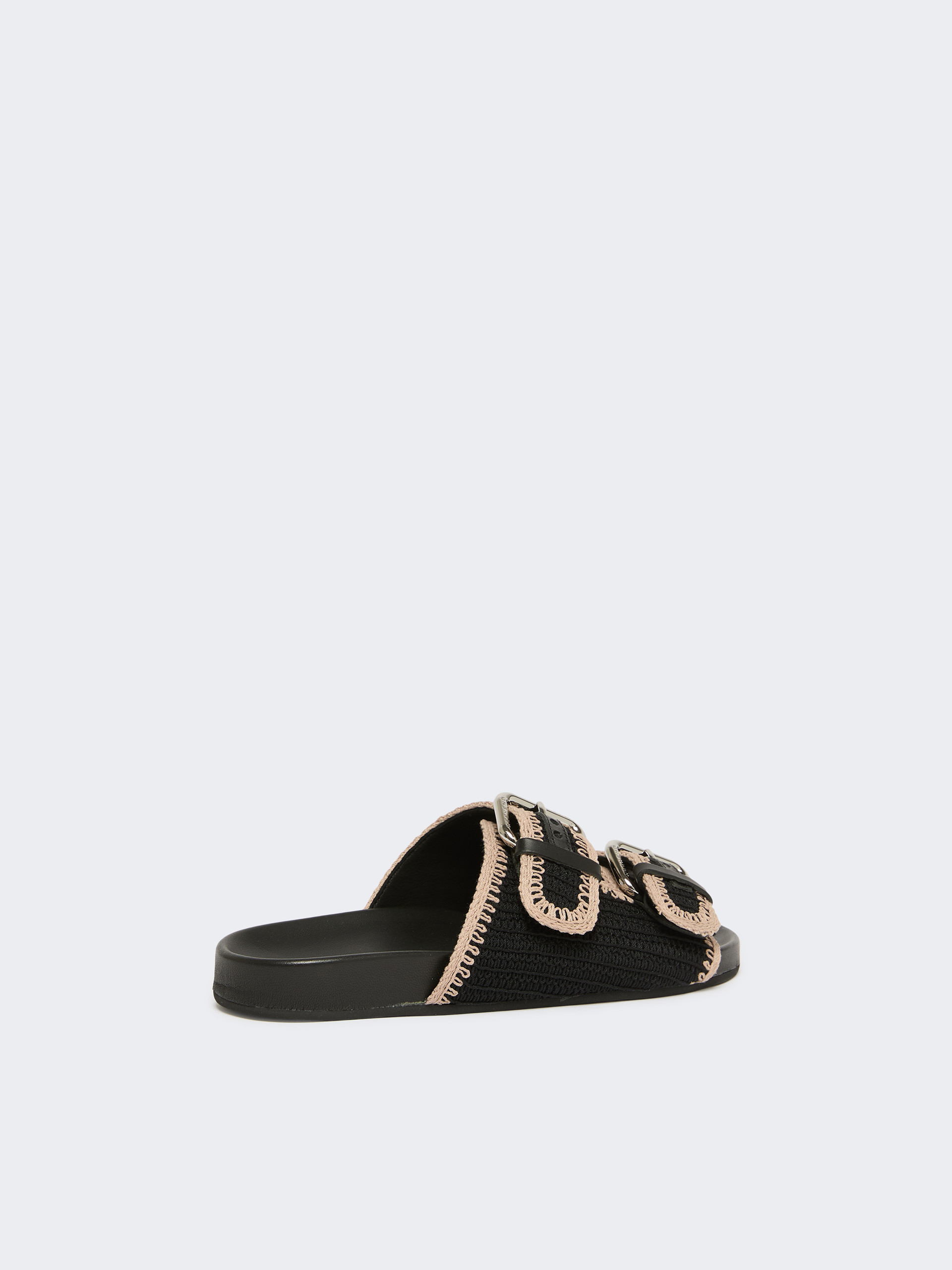 Crochet cotton footbed sandal - BLACK - Weekend Max Mara - 3