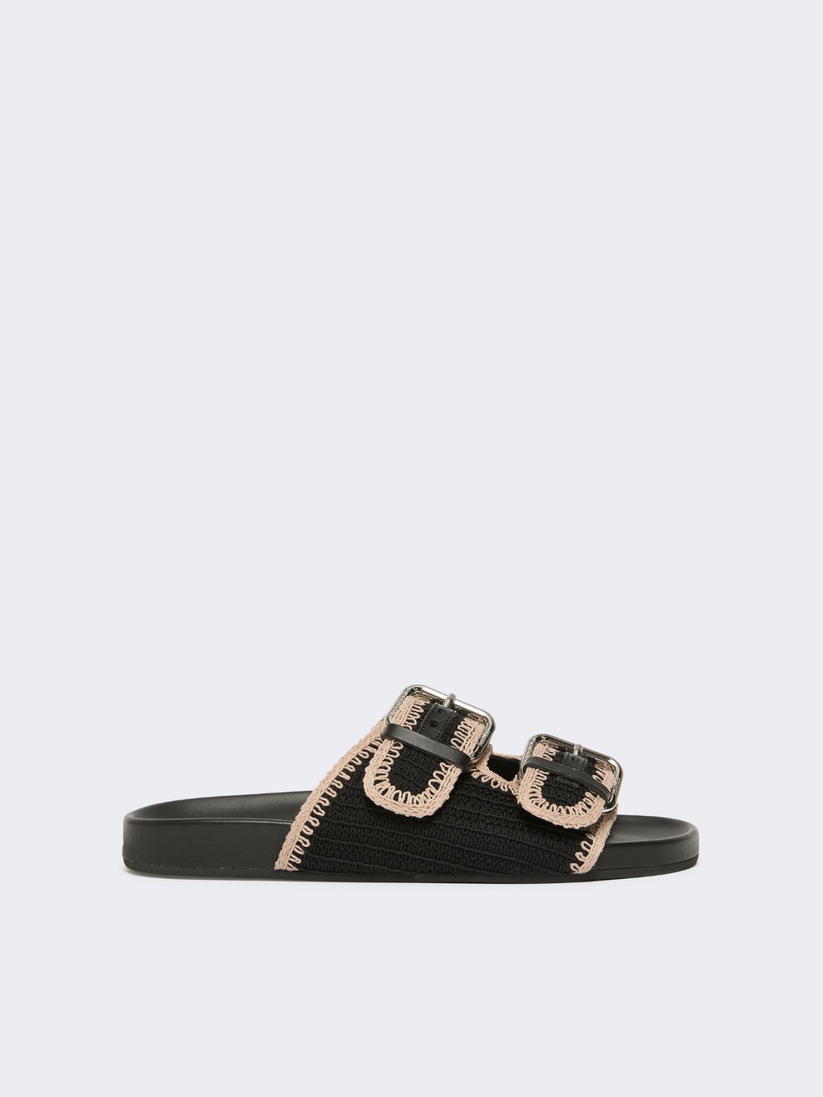 Crochet cotton footbed sandal - BLACK - Weekend