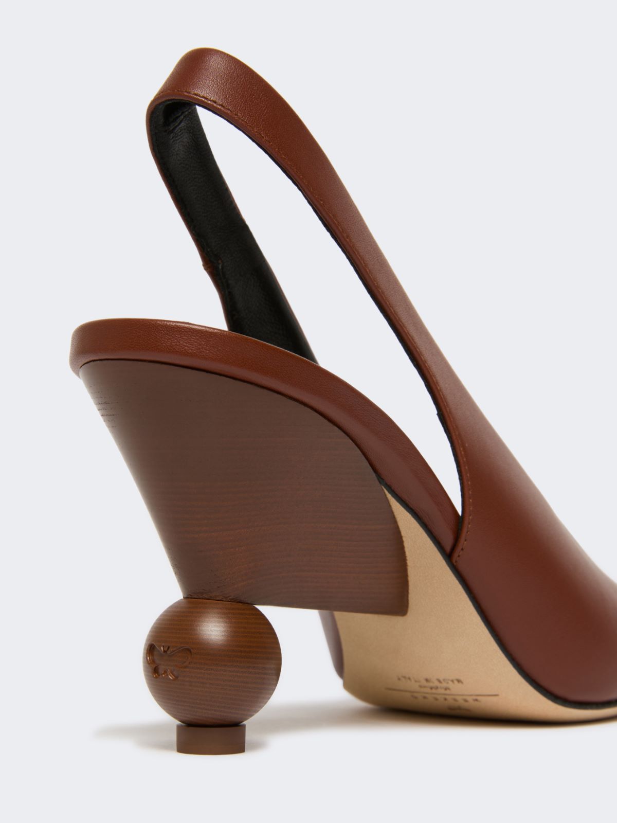 Shiny leather slingbacks - RED BROWN - Weekend - 5