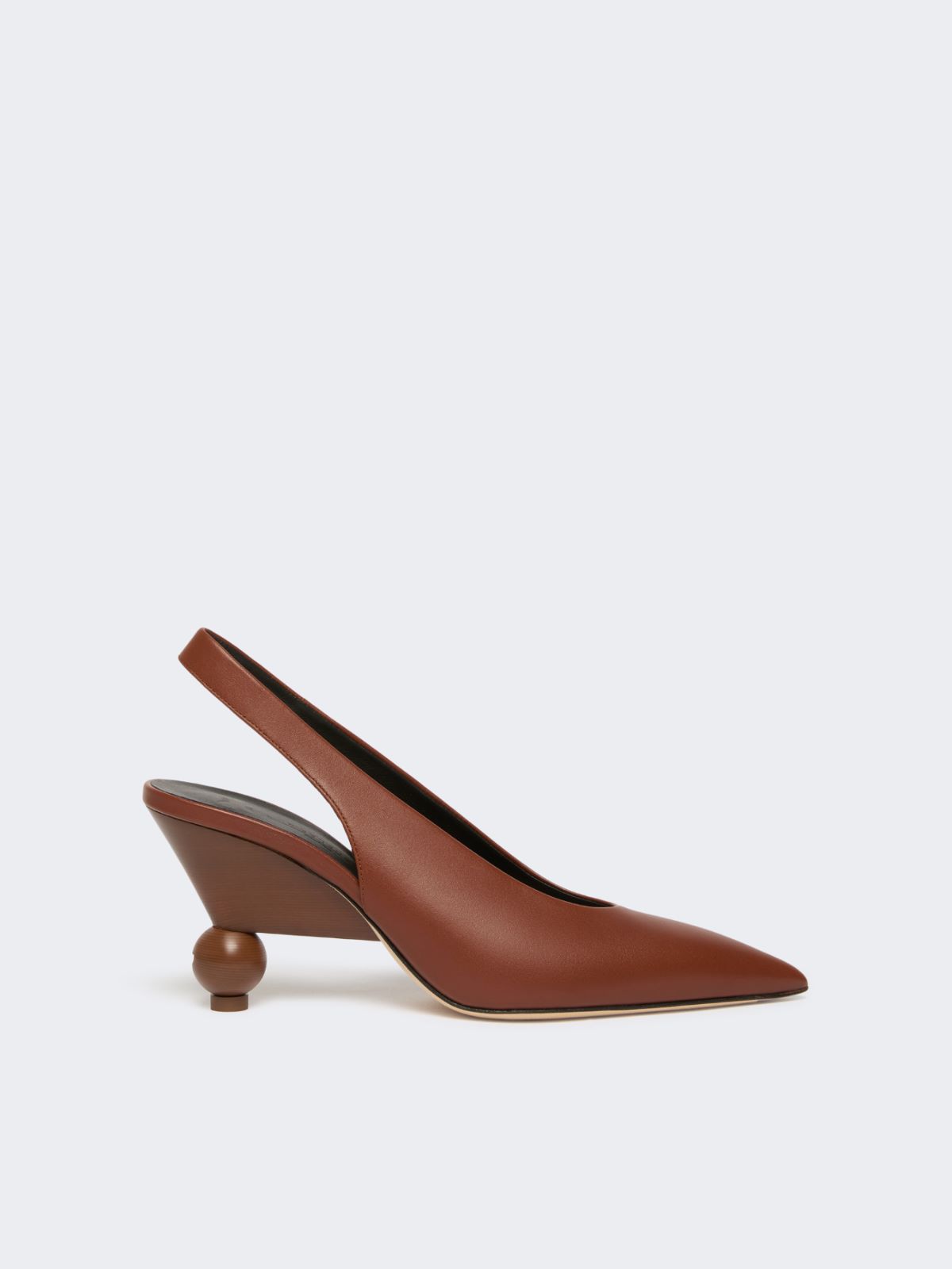 Shiny leather slingbacks - RED BROWN - Weekend