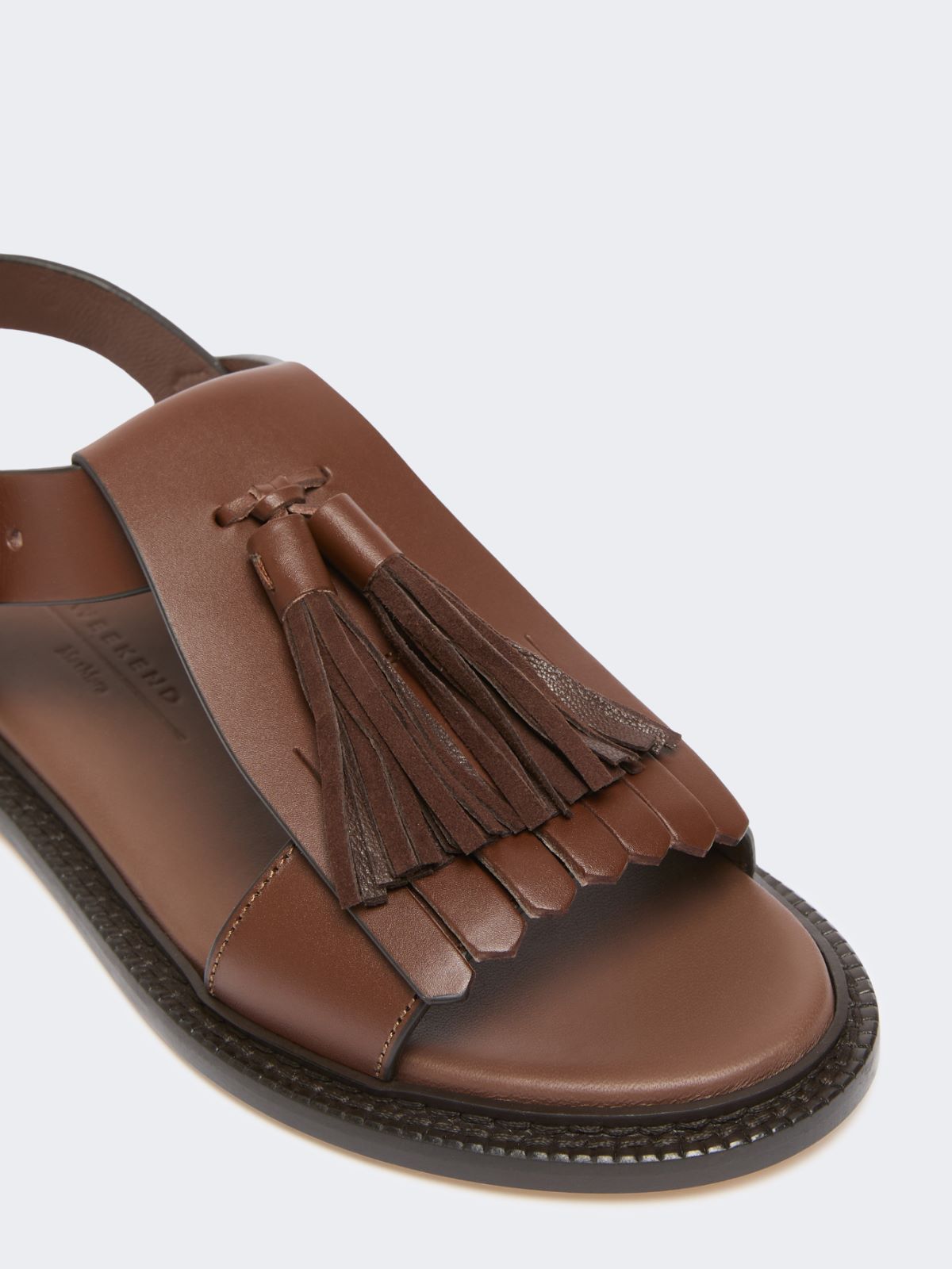 Leather sandals with tassels - BROWN - Weekend - 4