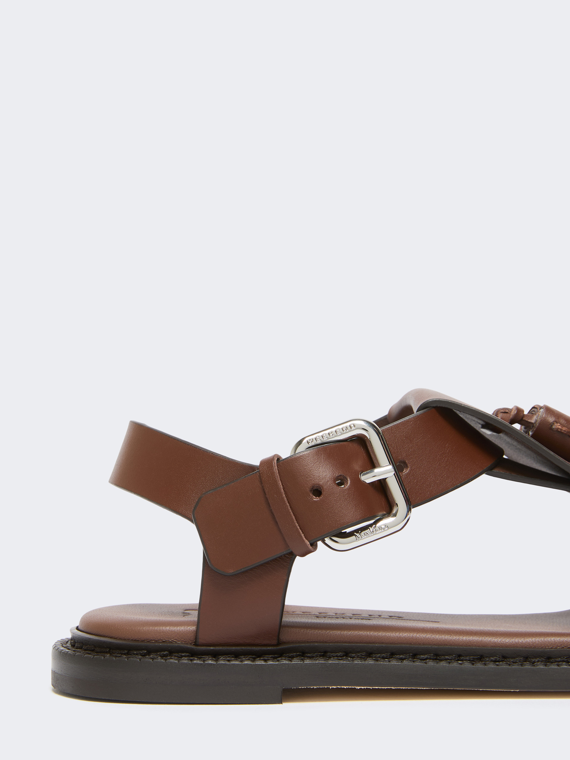 Leather sandals with tassels - BROWN - Weekend Max Mara - 5