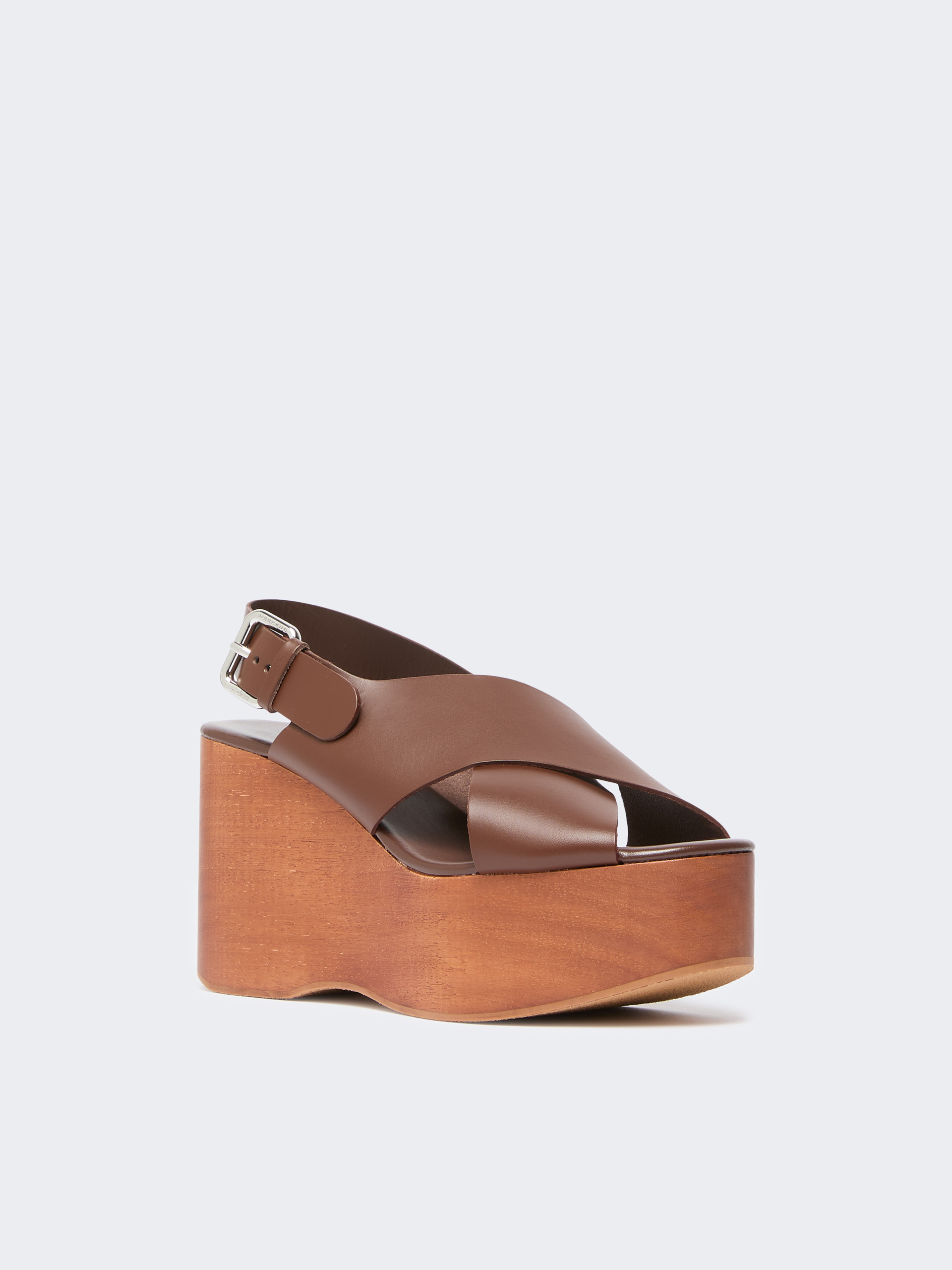 Leather wedge sandals - BROWN - Weekend Max Mara - 2