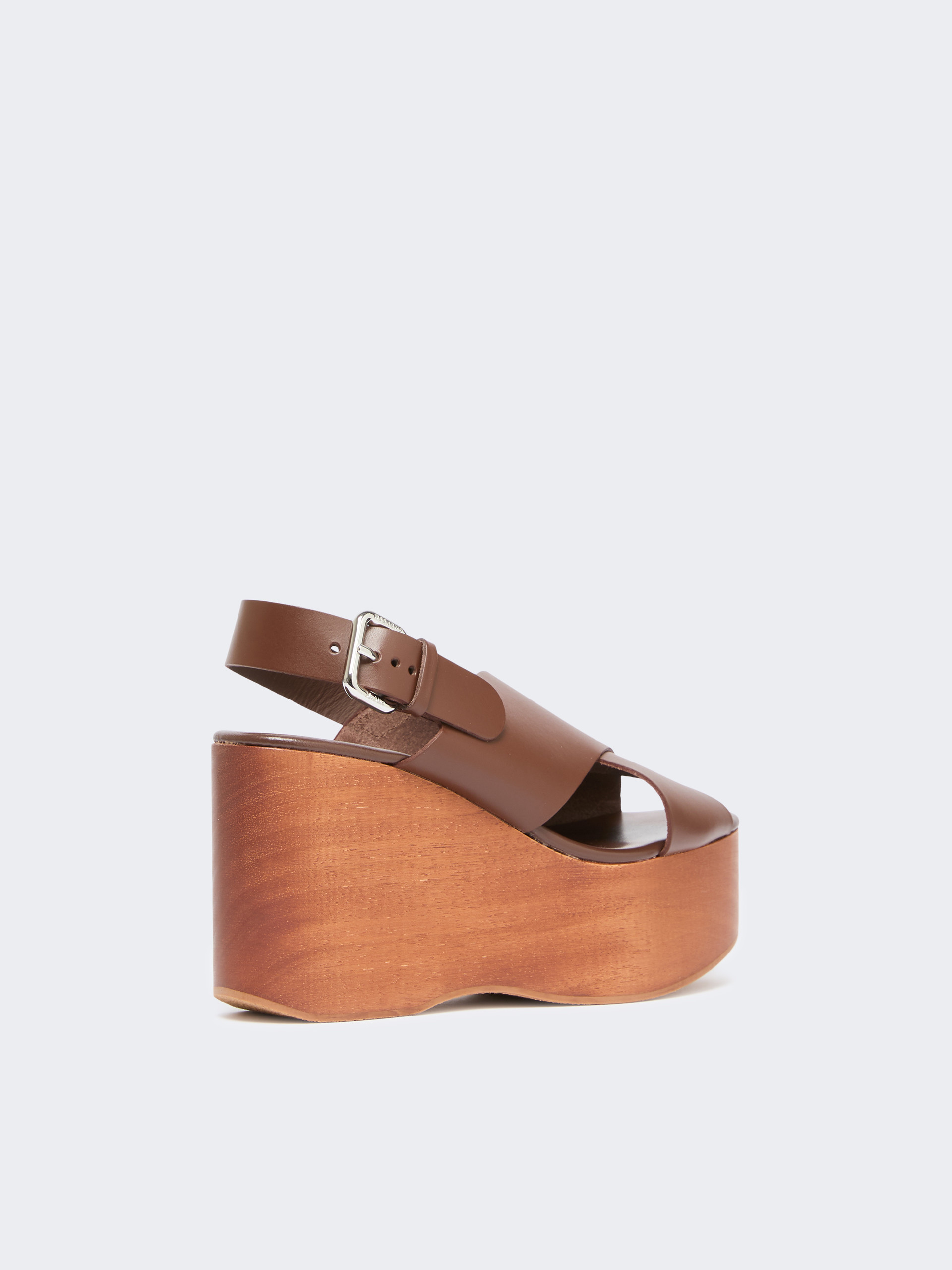 Leather wedge sandals - BROWN - Weekend Max Mara - 3
