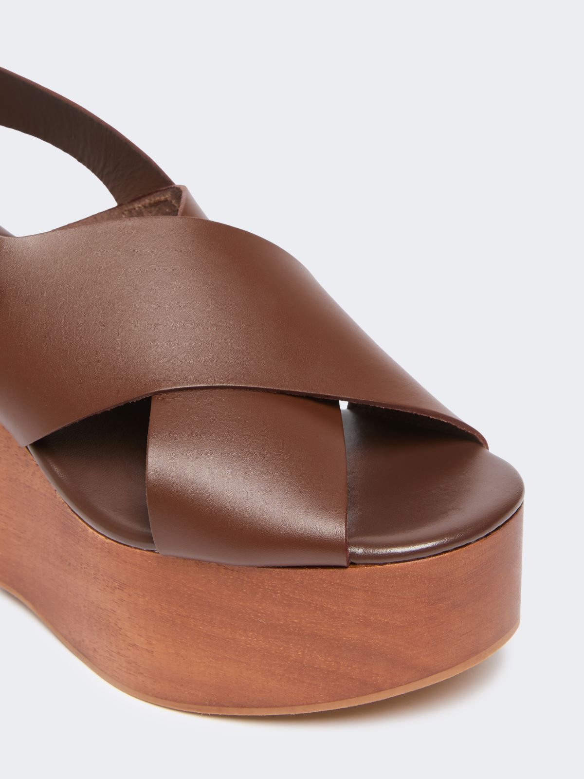 Leather wedge sandals - BROWN - Weekend - 4