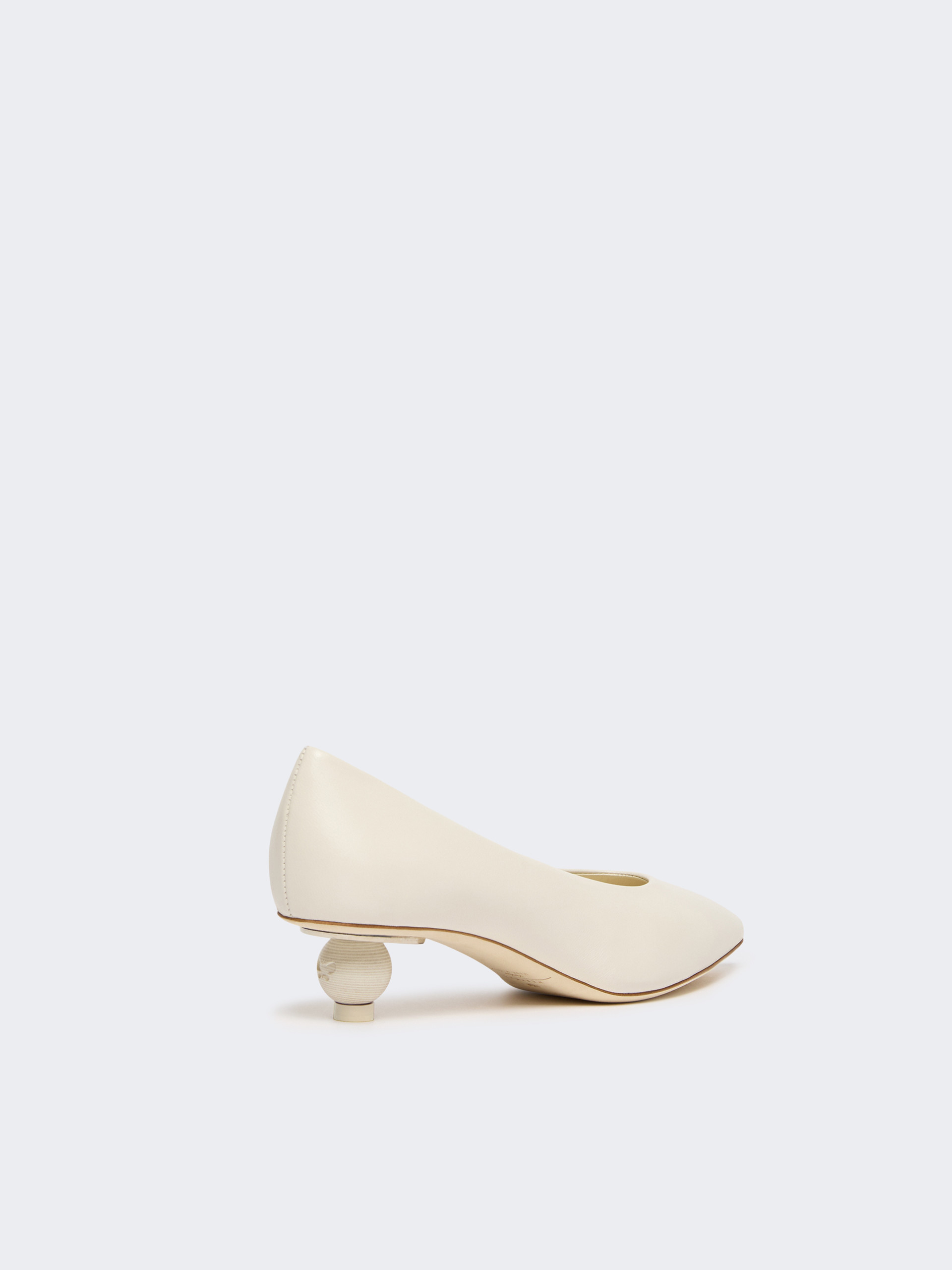 Shiny Nappa leather pumps - IVORY - Weekend Max Mara - 3