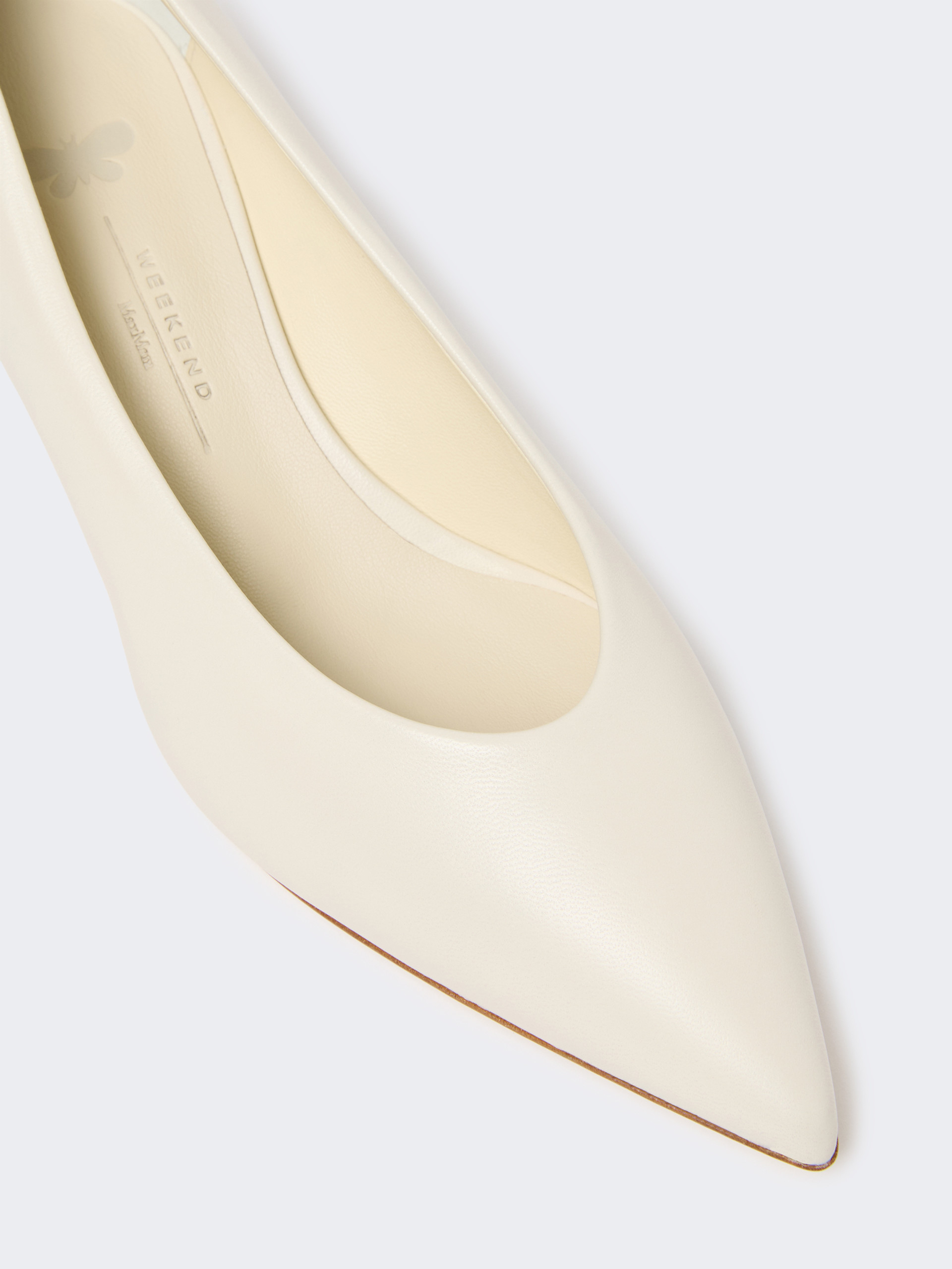 Shiny Nappa leather pumps - IVORY - Weekend Max Mara - 4