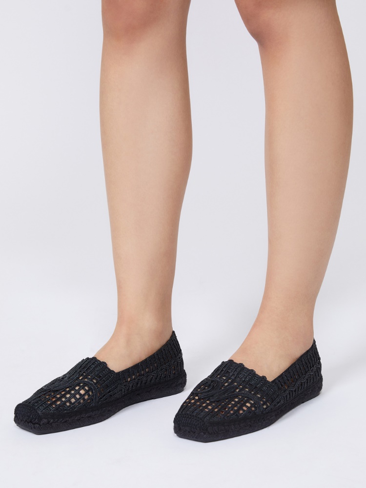 Raffia-effect espadrilles - BLACK - Weekend - 2