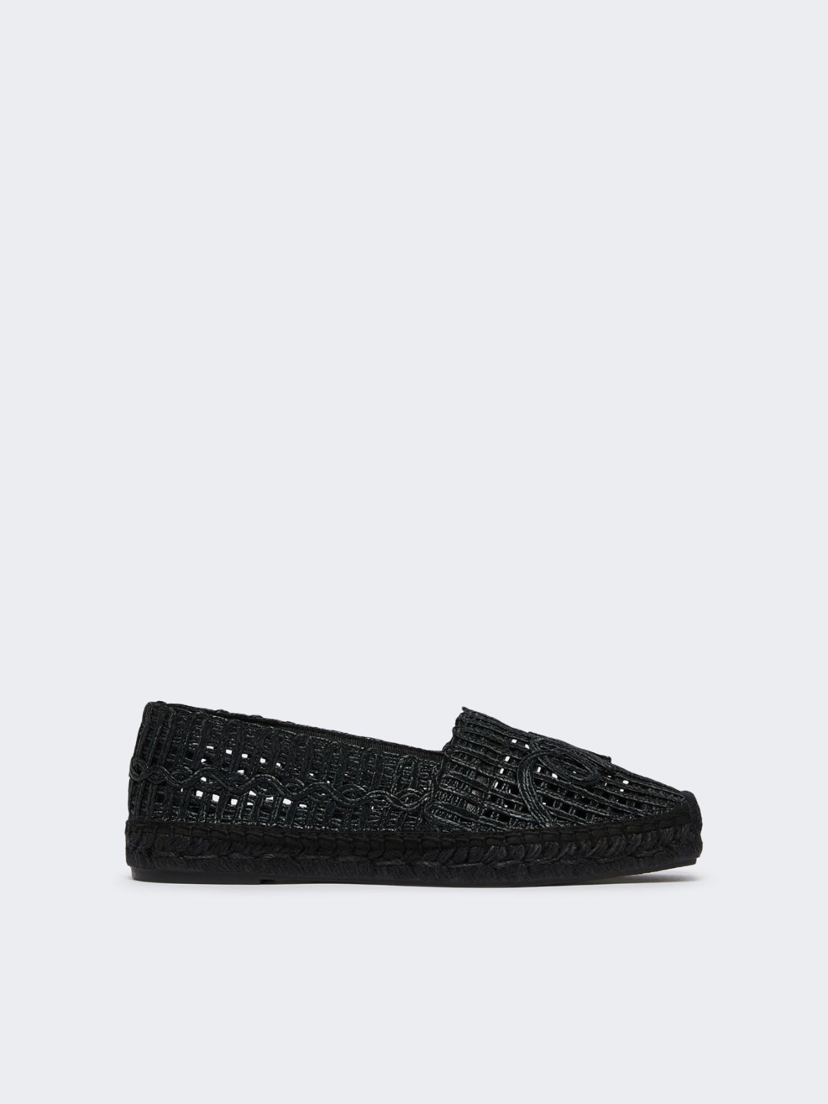 Raffia-effect espadrilles - BLACK - Weekend