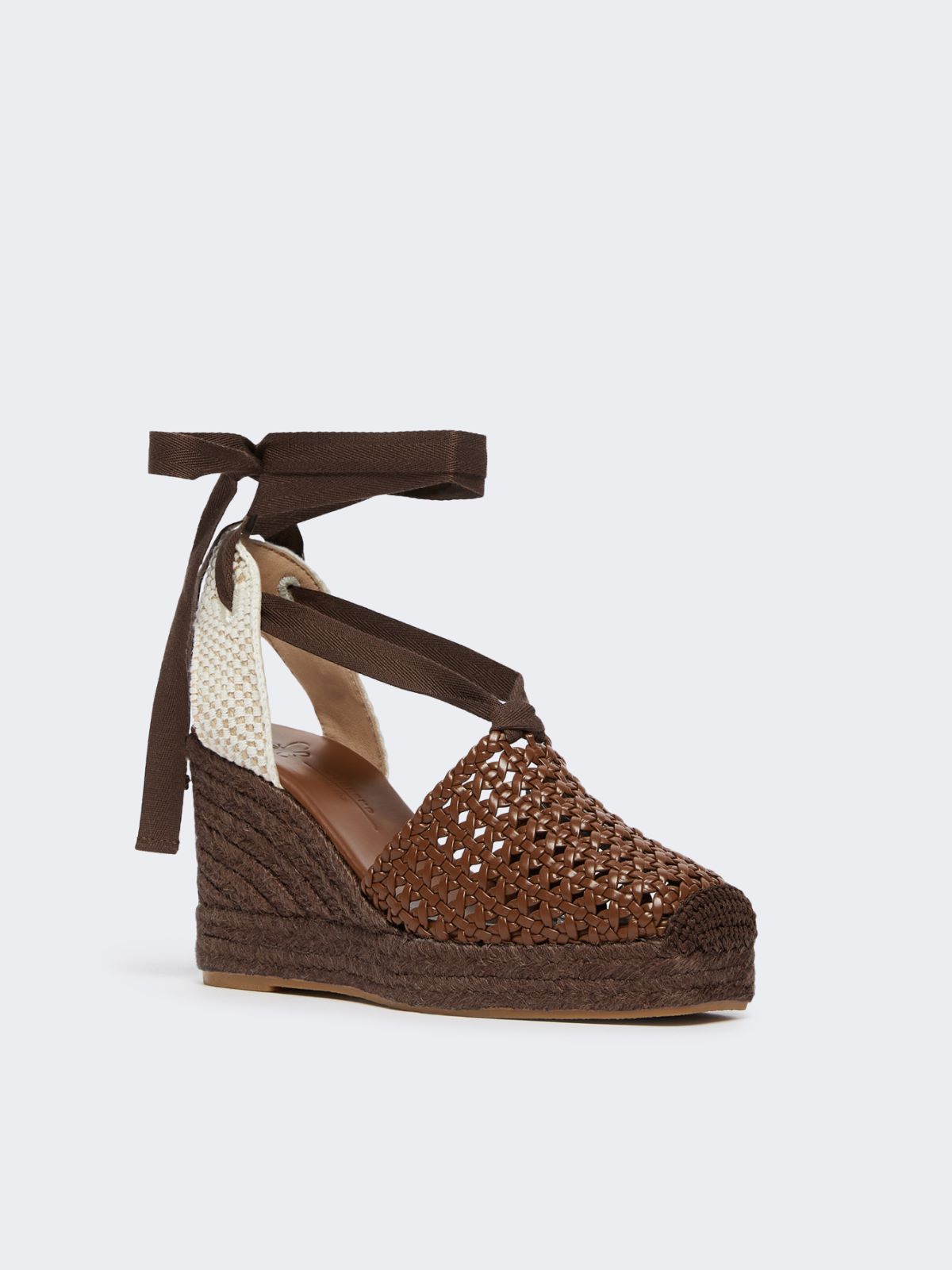 Woven nappa leather espadrilles - TOBACCO - Weekend - 2