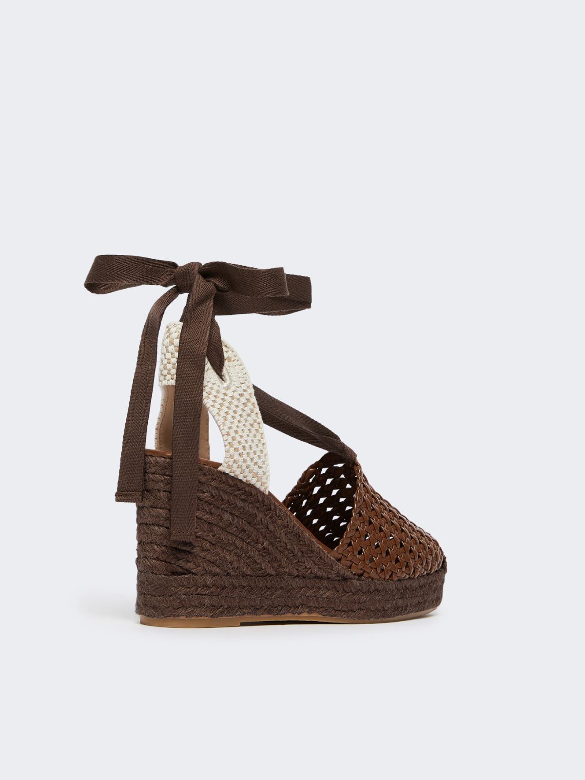 Woven nappa leather espadrilles - TOBACCO - Weekend - 3
