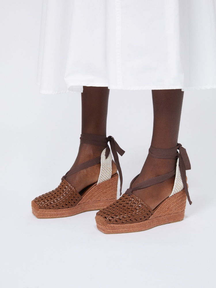 Woven nappa leather espadrilles - TOBACCO - Weekend - 2