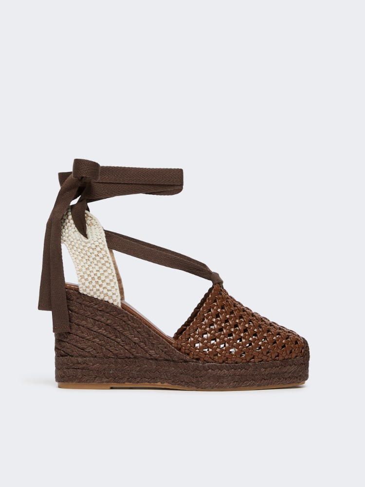 Woven nappa leather espadrilles - TOBACCO - Weekend