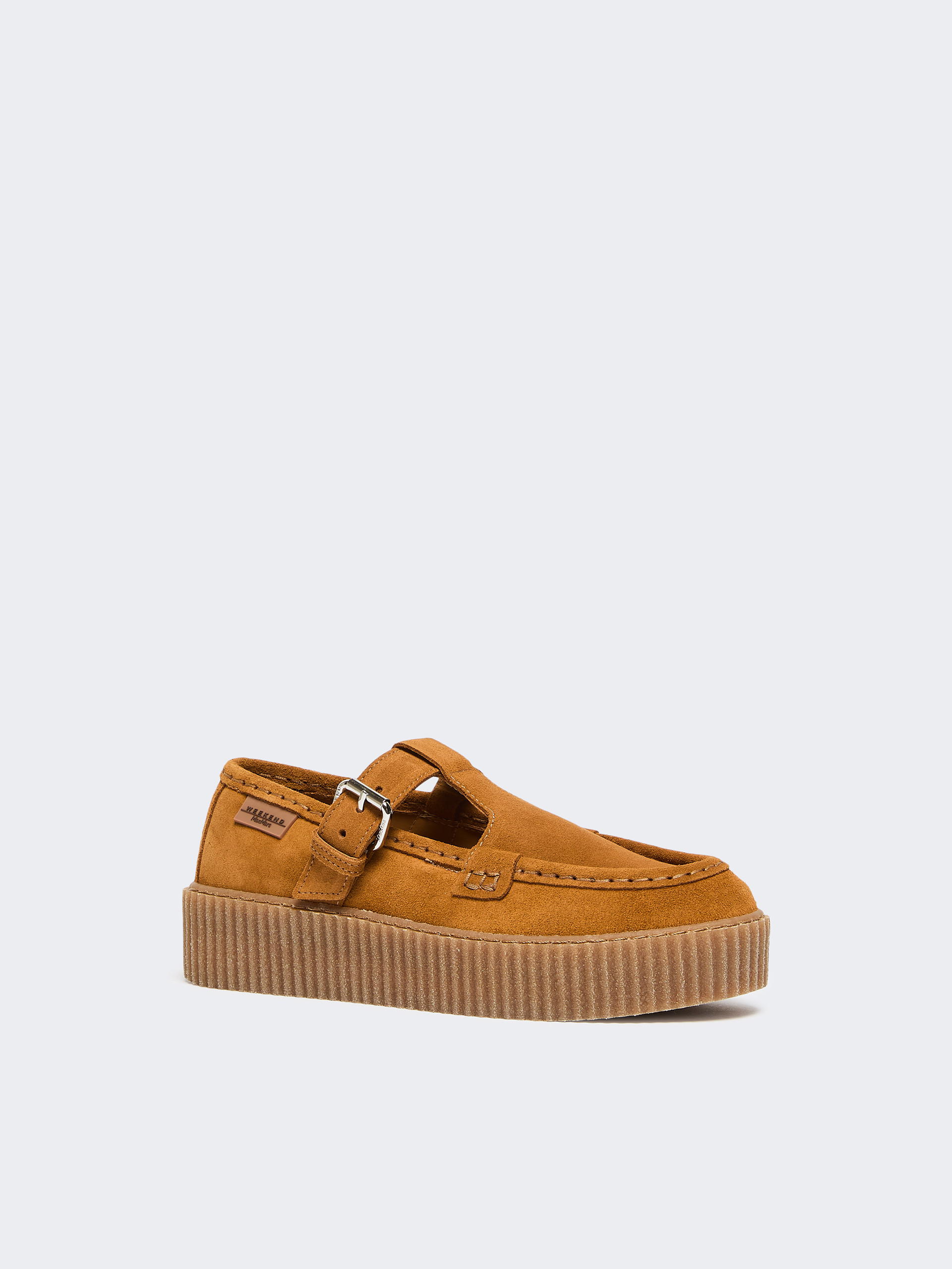 Split leather Mary Jane moccasins - RED BROWN - Weekend Max Mara - 2
