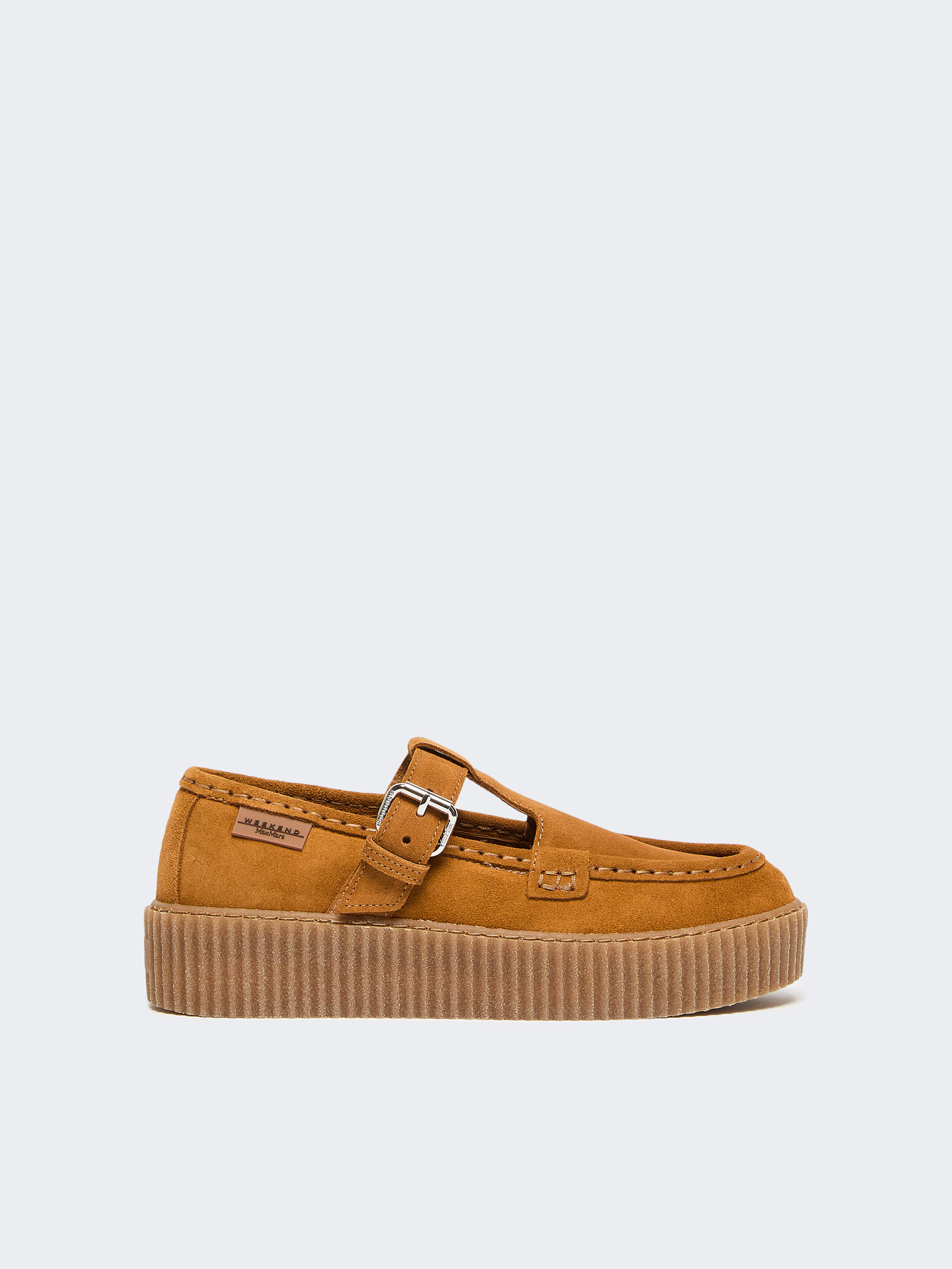 Split leather Mary Jane moccasins - RED BROWN - Weekend Max Mara