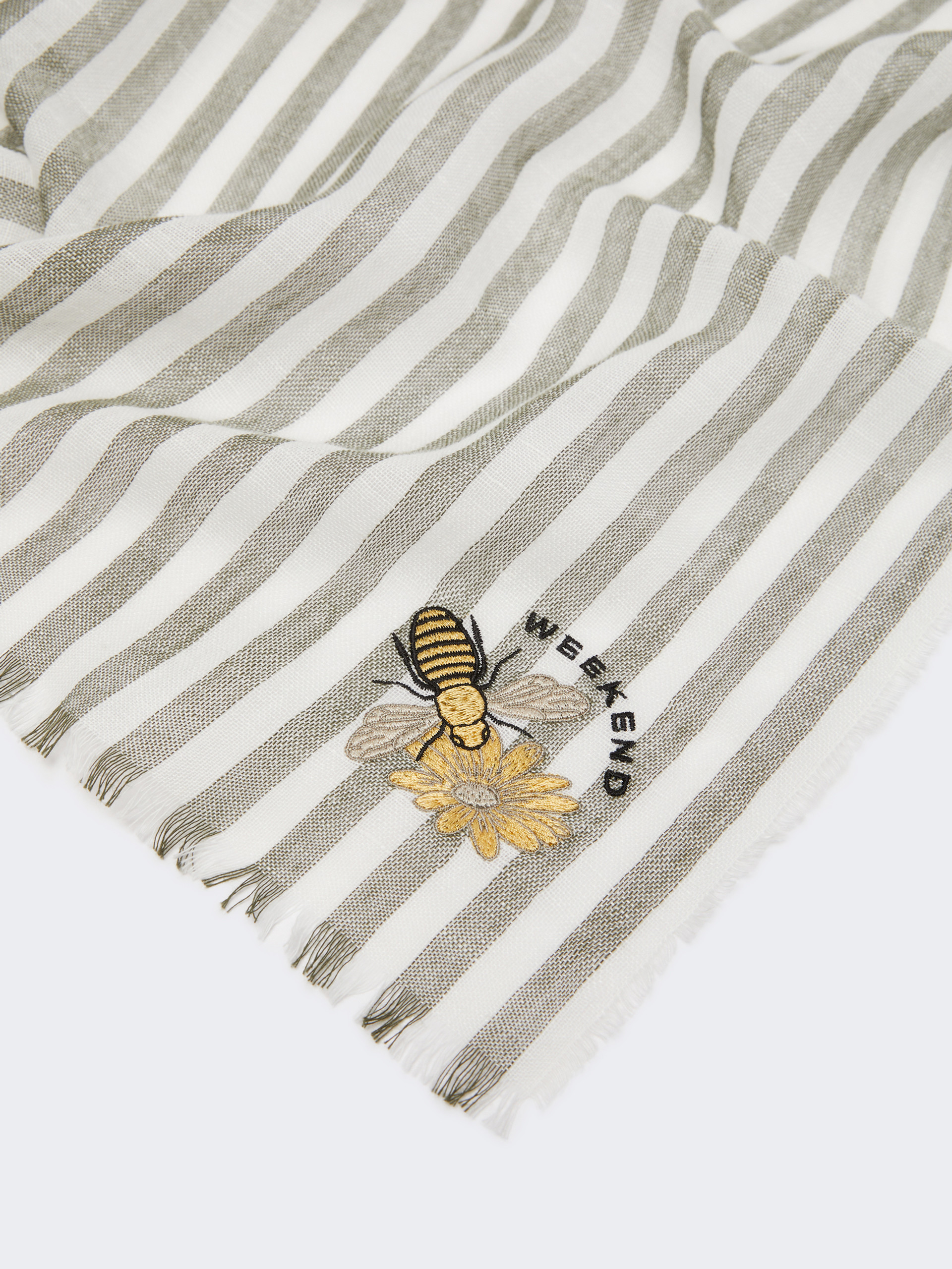 Stole in linen and cotton - KAKI - Weekend Max Mara - 3