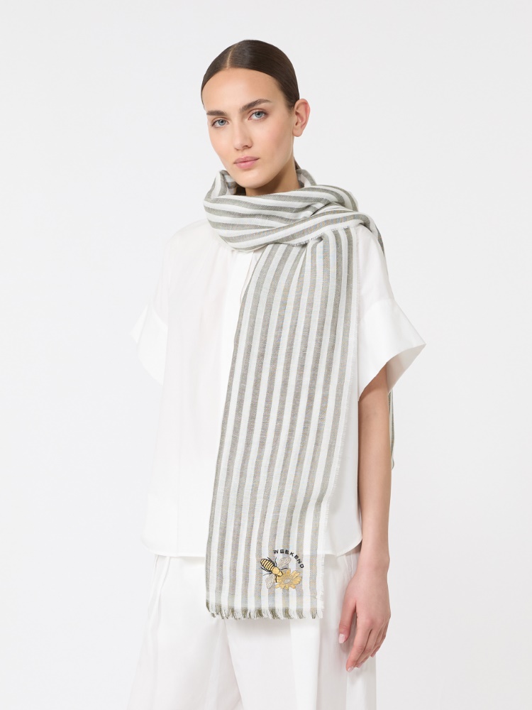 Stole in linen and cotton - KAKI - Weekend - 2
