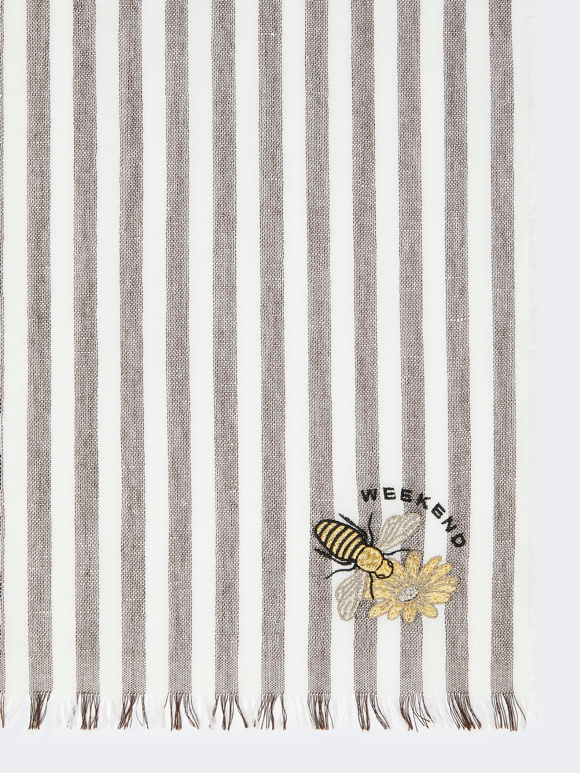Stole in linen and cotton - DARK BROWN - Weekend Max Mara - 2