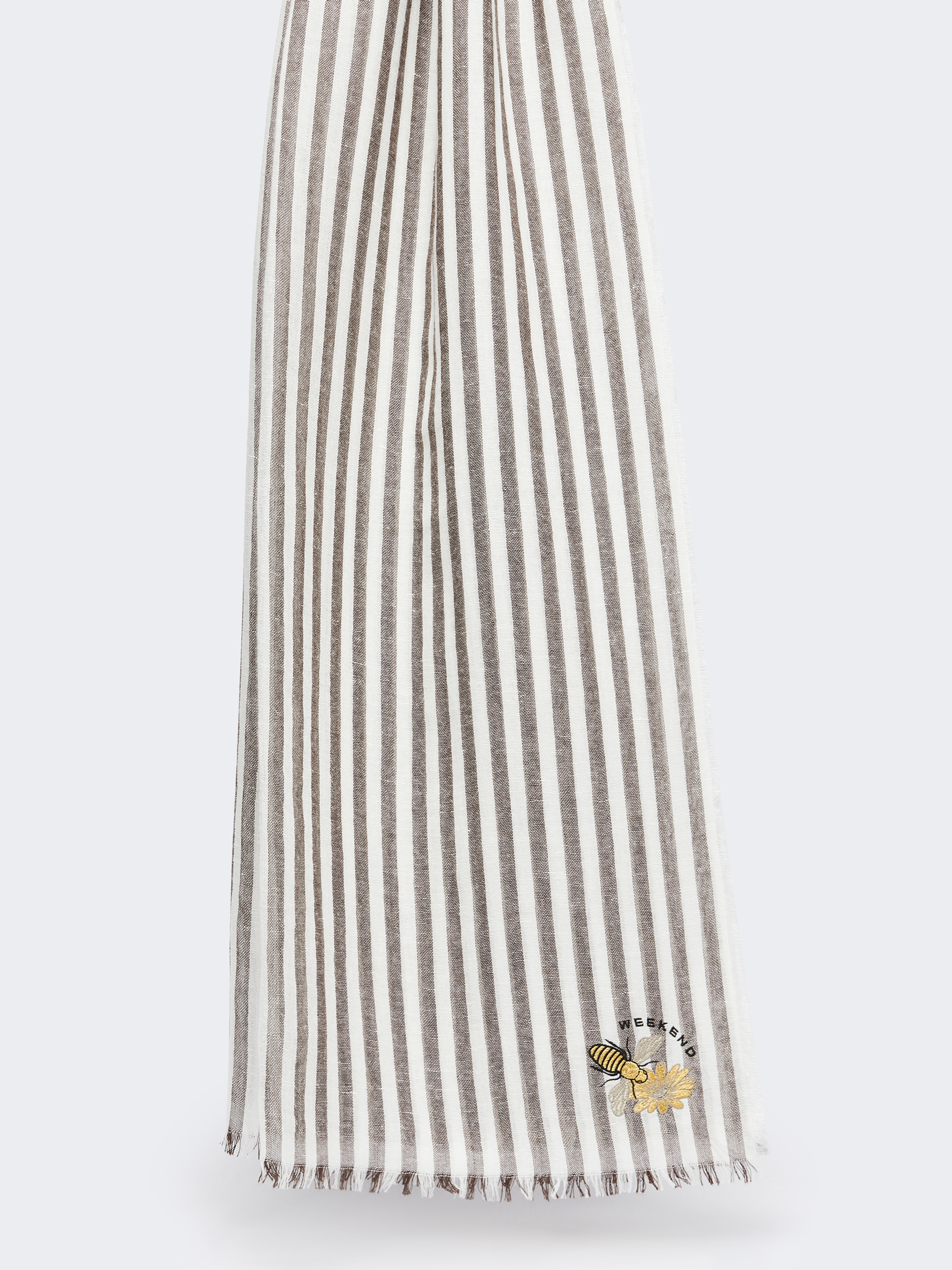 Stole in linen and cotton - DARK BROWN - Weekend Max Mara