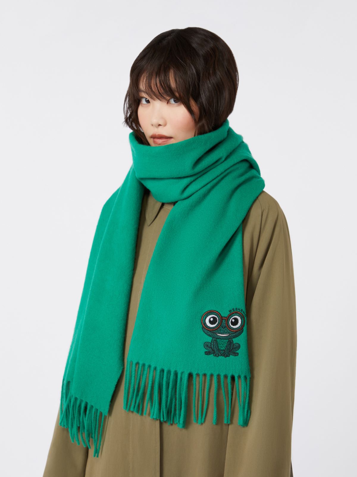 Wool and cashmere stole - EMERALD - Weekend - 4