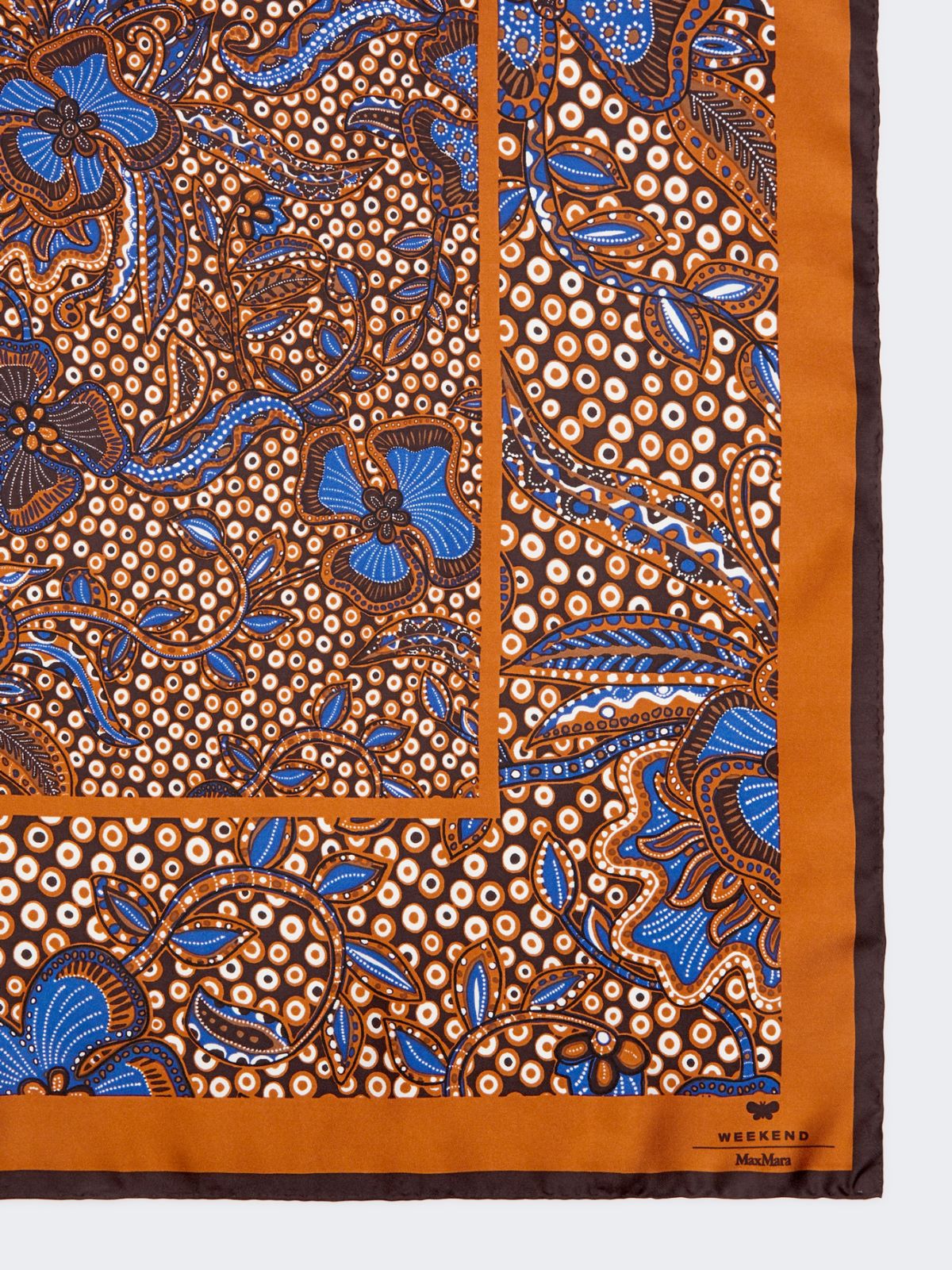 Printed silk foulard - HAZELNUT BROWN - Weekend - 2