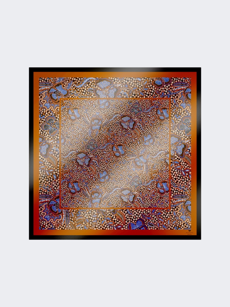 Printed silk foulard - HAZELNUT BROWN - Weekend