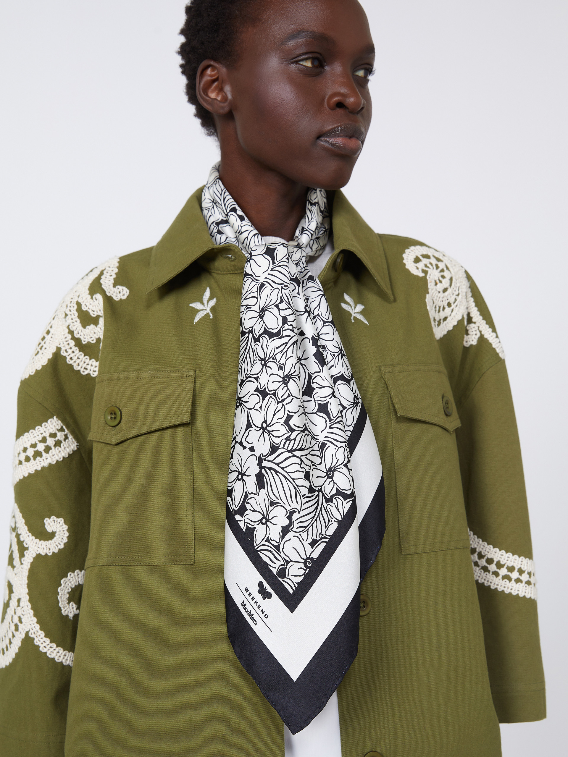 Printed silk foulard - OPTICAL WHITE - Weekend Max Mara - 4