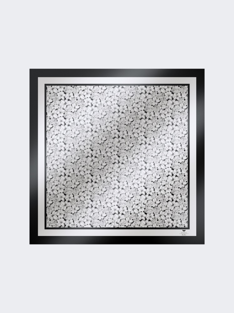 Printed silk foulard - OPTICAL WHITE - Weekend